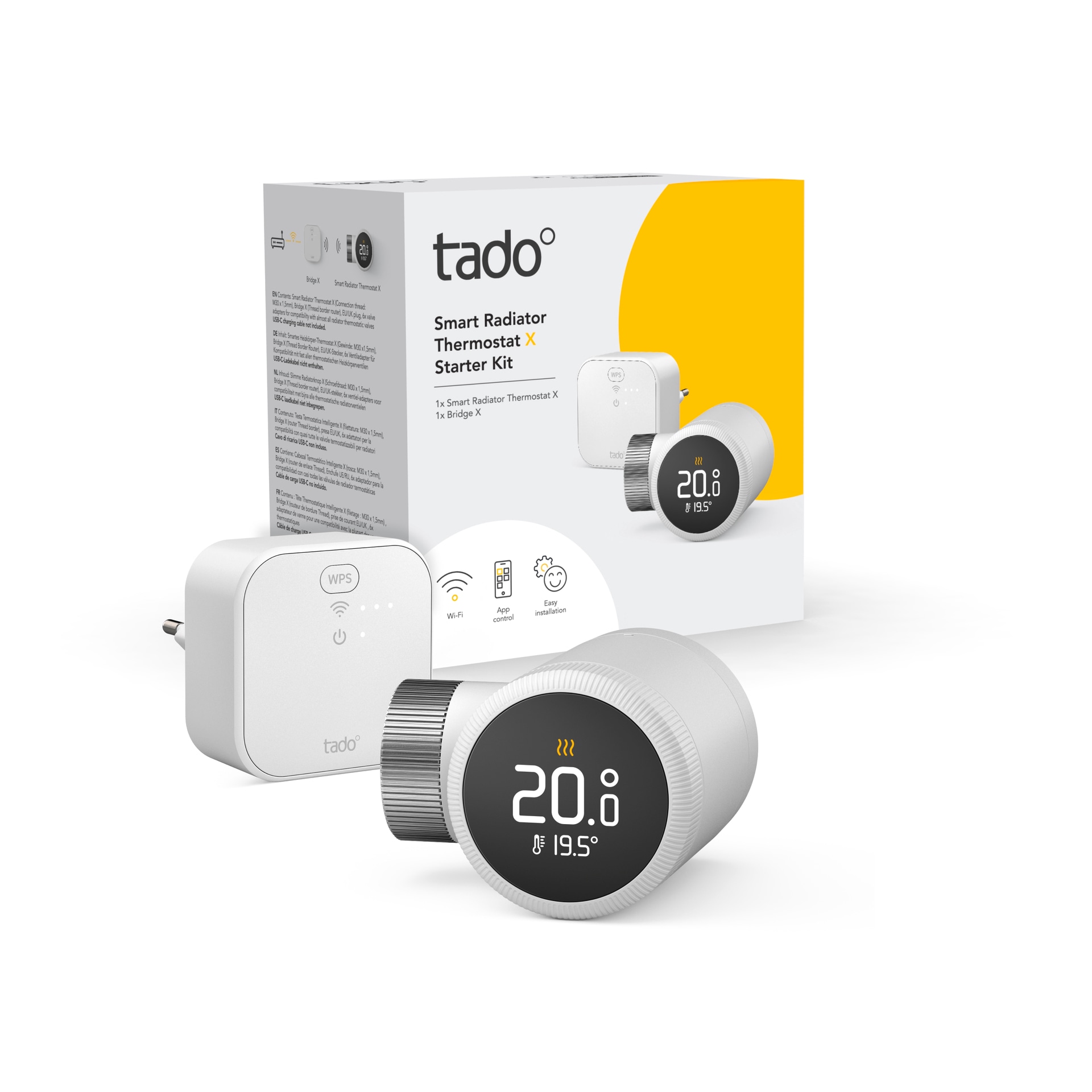 Tado Heizkörperthermostat »Starter Kit - Smartes Heizkörperthermostat X + Bridge«