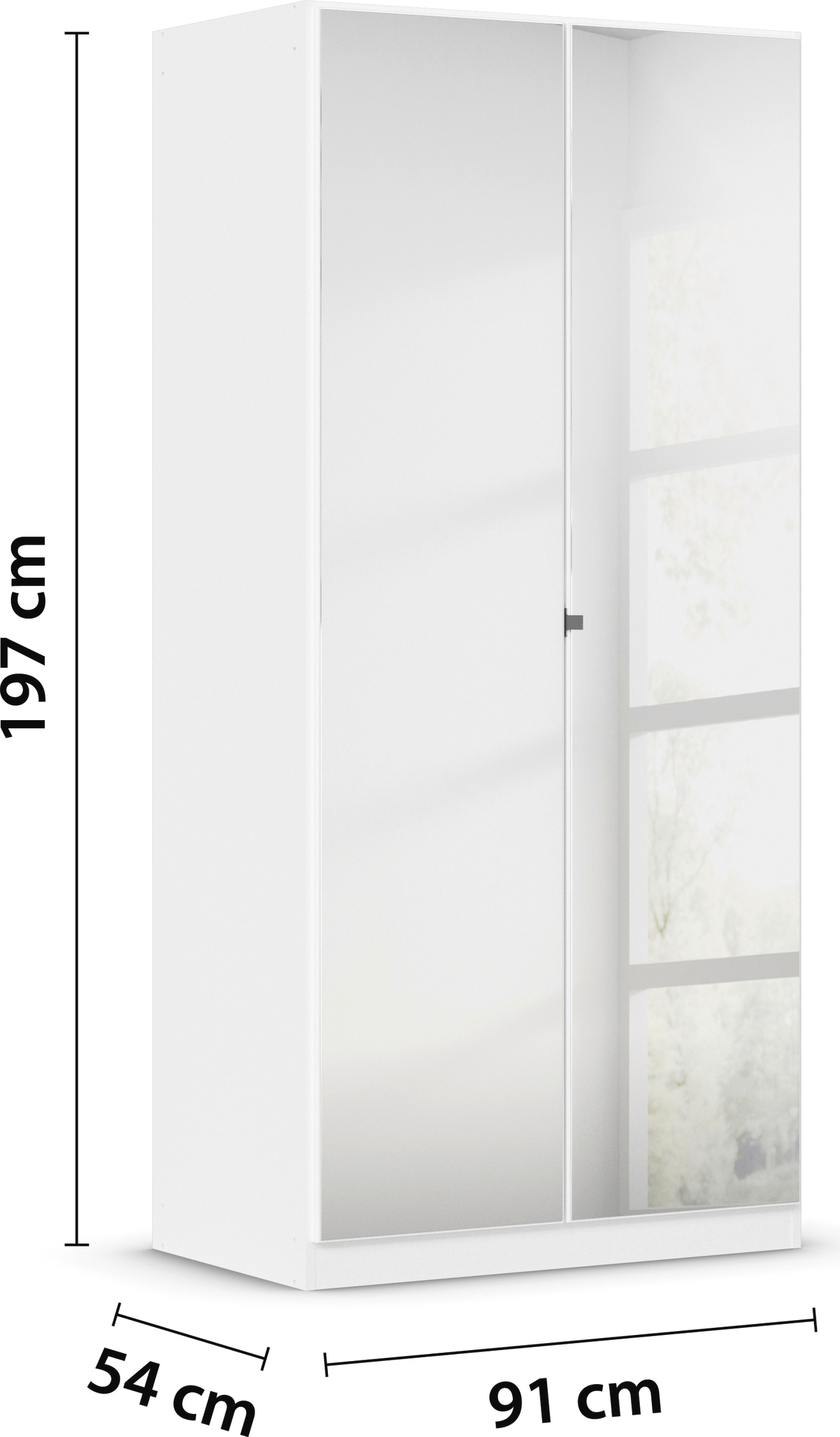 rauch Drehtürenschrank »Reflect«, mit Spiegelfront, inkl. praktischer Inneneinteilung