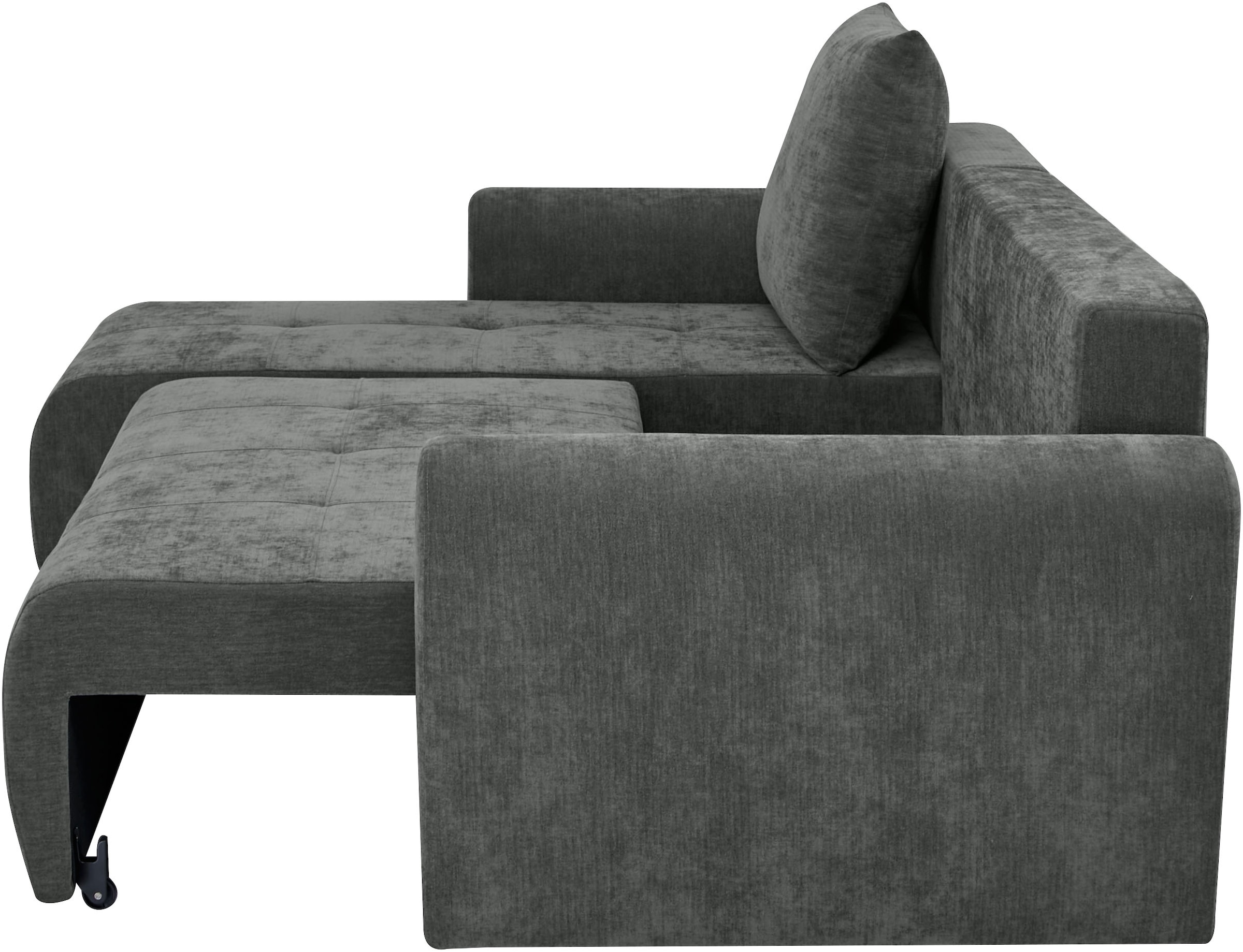 Home affaire Ecksofa »Nortrud-Chester, 241 cm, L-Form, mit Schlaffunktion u. Bettkasten« Recamiere rechts / links montierbar, Steppung, Feinstruktur-Bezug