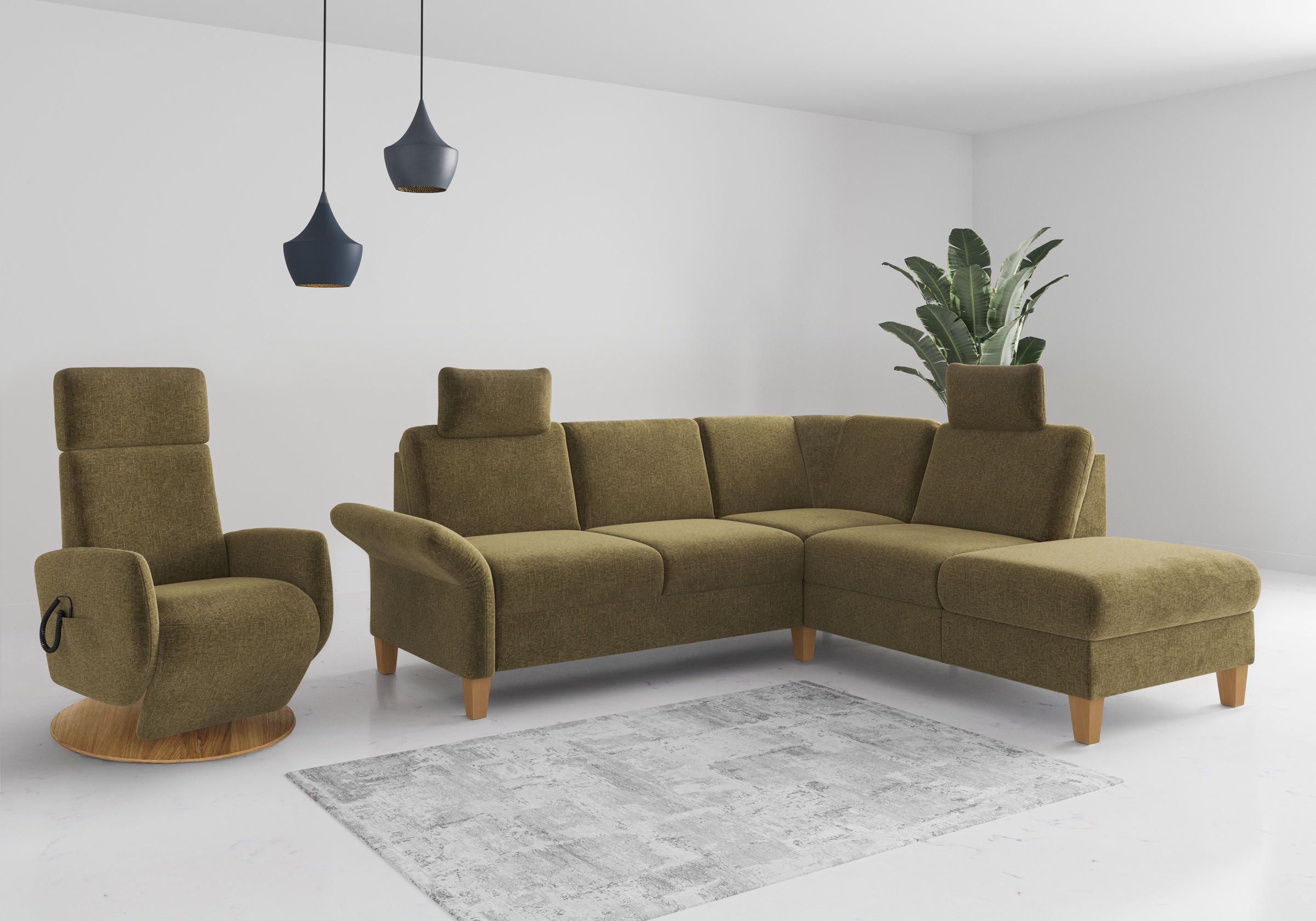 Home affaire Ecksofa »Rochelle, L-Form«, wahlweise mit Armteilverstellung, Bettfunktion und Bettkasten
