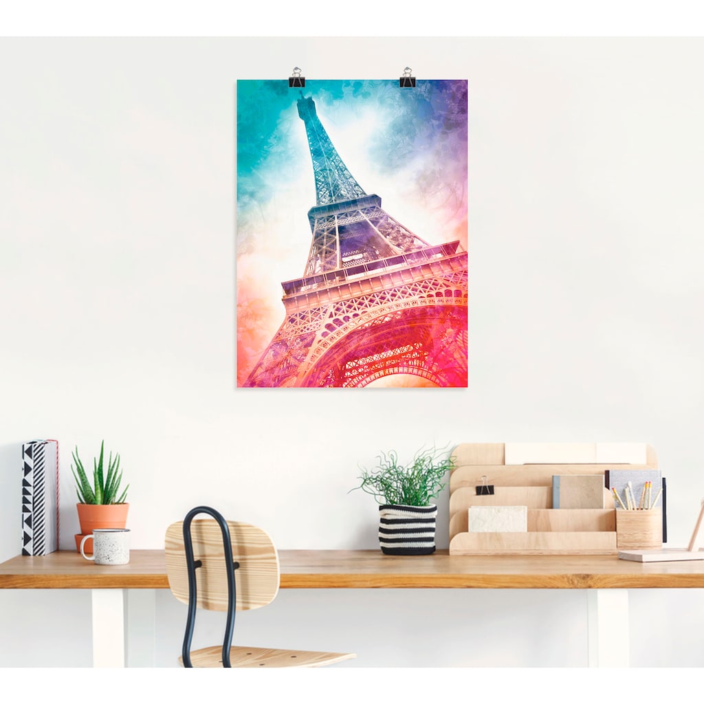 Artland Poster »Paris Eiffelturm II«, Gebäude, (1 St.)