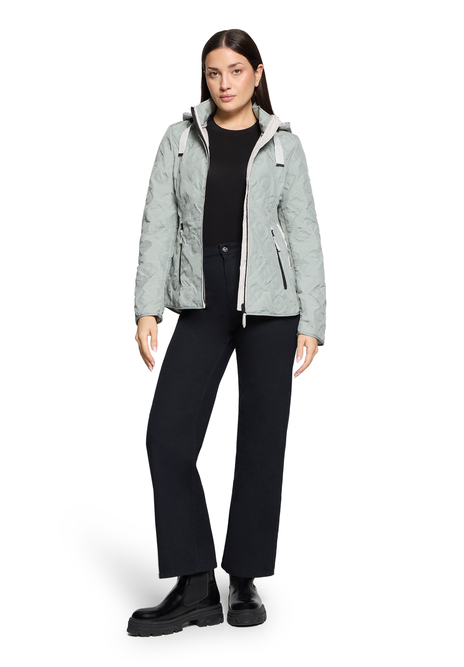 Gil Bret Outdoorjacke mit Kapuze mit Strukturmuster