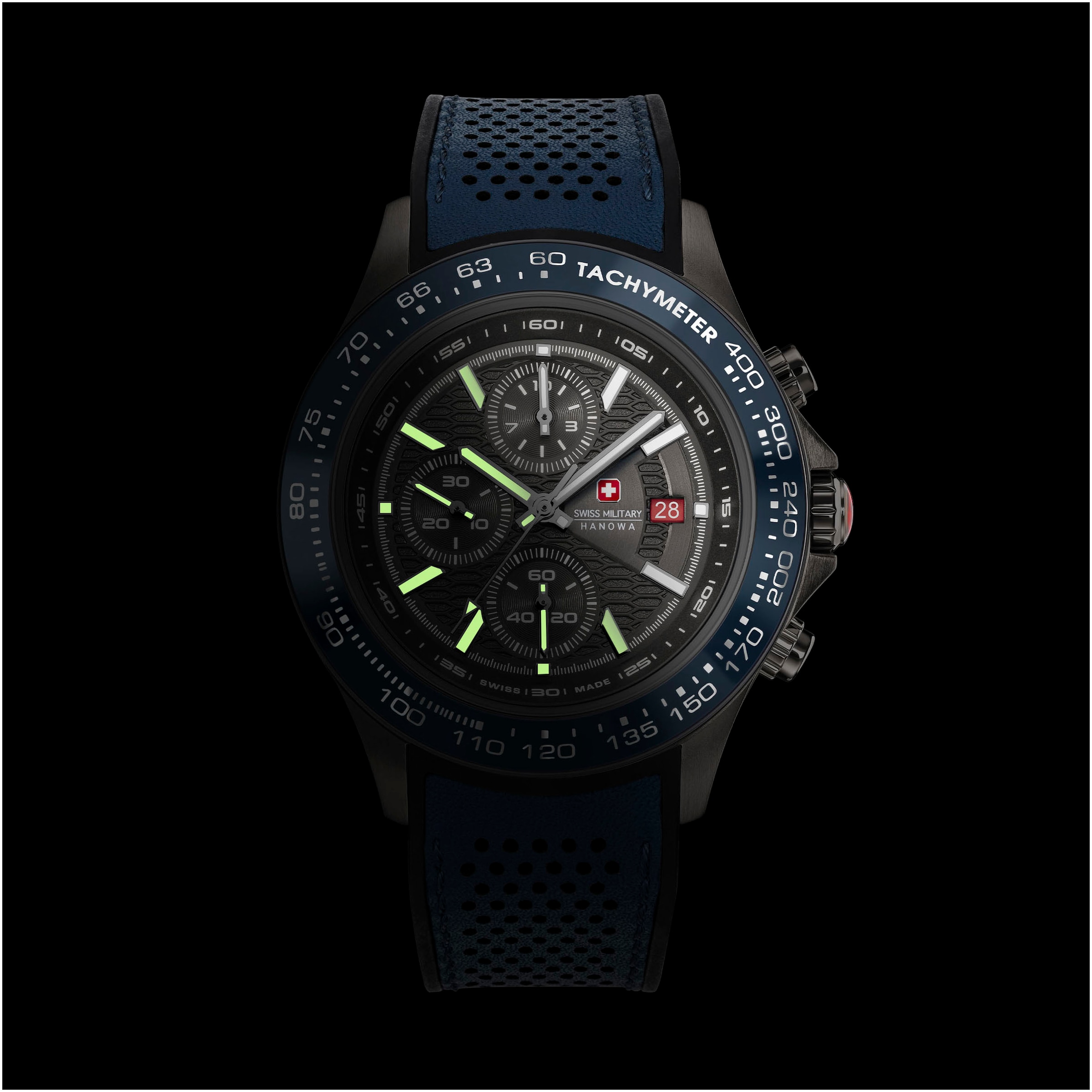 Swiss Military Hanowa Chronograph »WATCHMAN«, Quarzuhr, Herrenuhr, Datum, Stoppfunktion, Saphirglas, Swiss Made