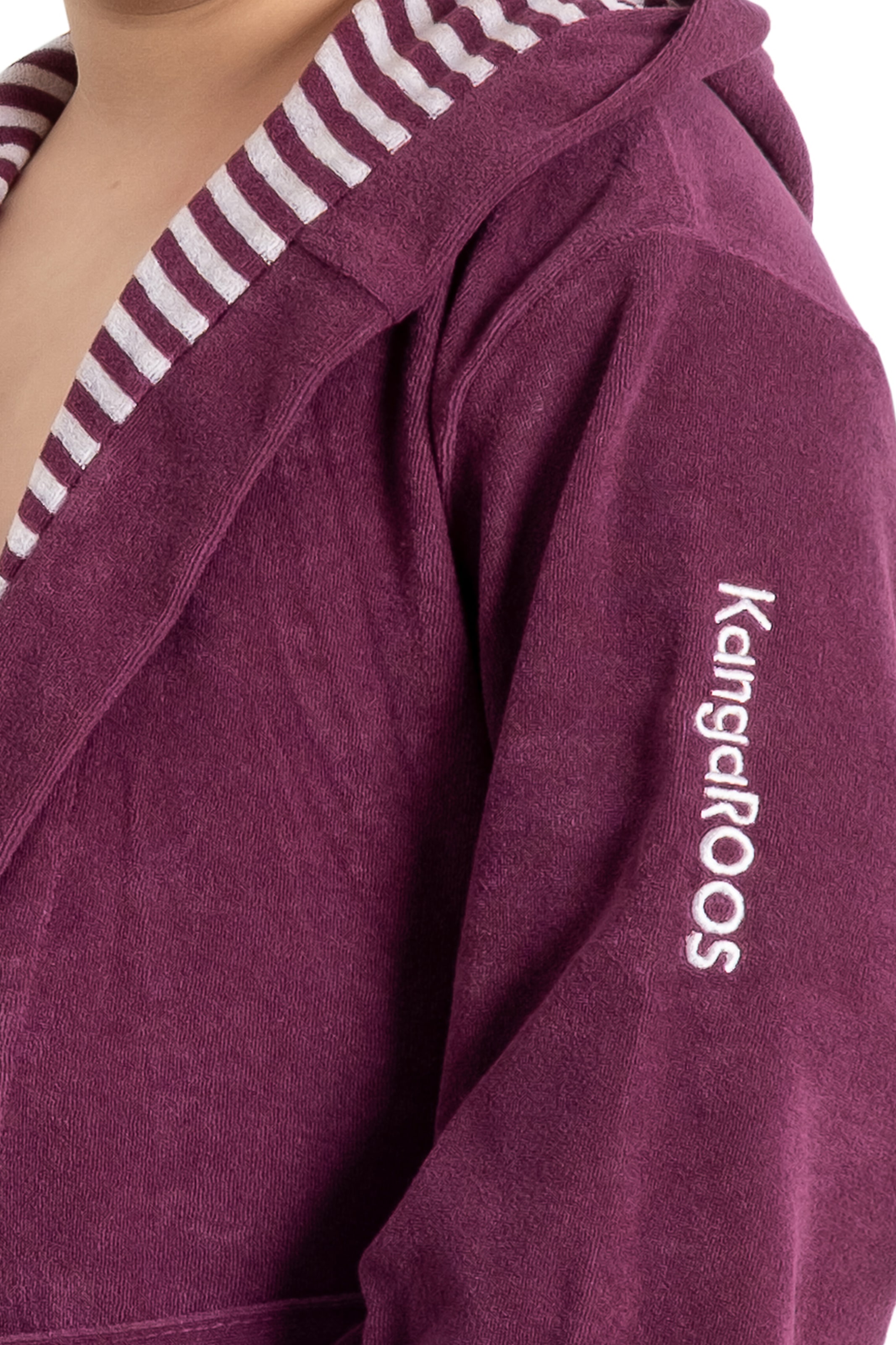 KangaROOS Kinderbademantel »Dalia, Ideal für Zuhause, Schwimmbad oder im Urlaub« 1 Stk. Uni-Farben mit Streifen