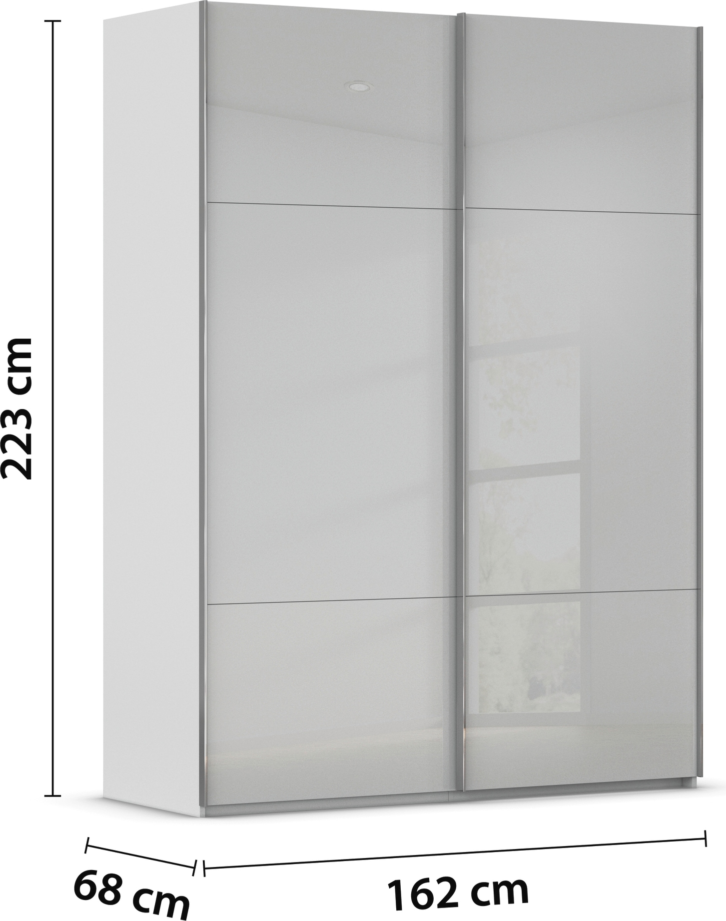 rauch Schwebetürenschrank »Kleiderschrank Schrank Garderobe Schlafzimmerschrank CONTIDO«, (in 3 verschiedenen Ausstattungen BASIC/CLASSIC/PREMIUM), aus hochwertigem Material in 6 Breiten 2 Griff-Farben MADE IN GERMANY