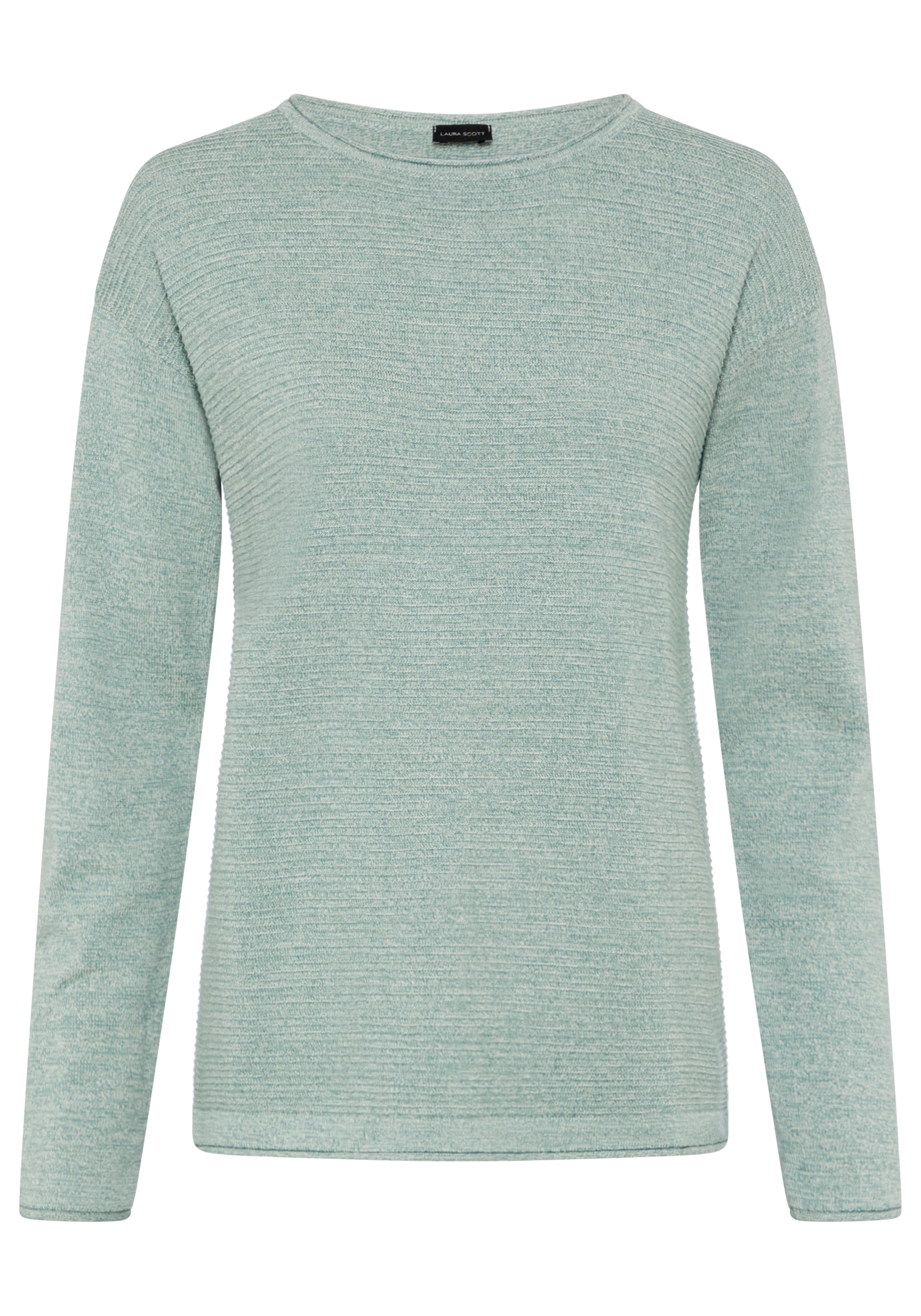 Laura Scott Strickpullover »mit U-Boot-Ausschnitt, figurumspielende Passform« aus Strukturstrick, in melierter Optik