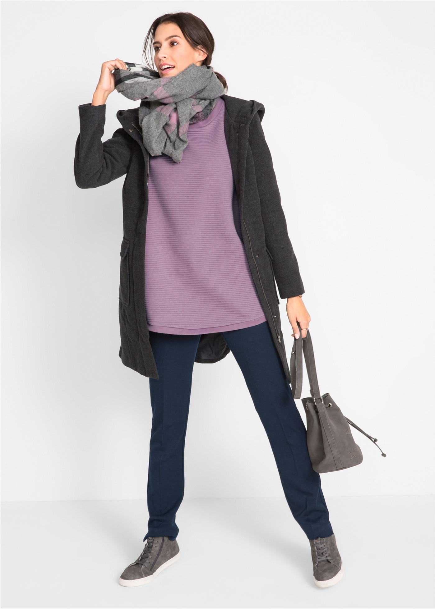 bonprix Sweatshirt , Langes Sweatshirt mit Viskose
