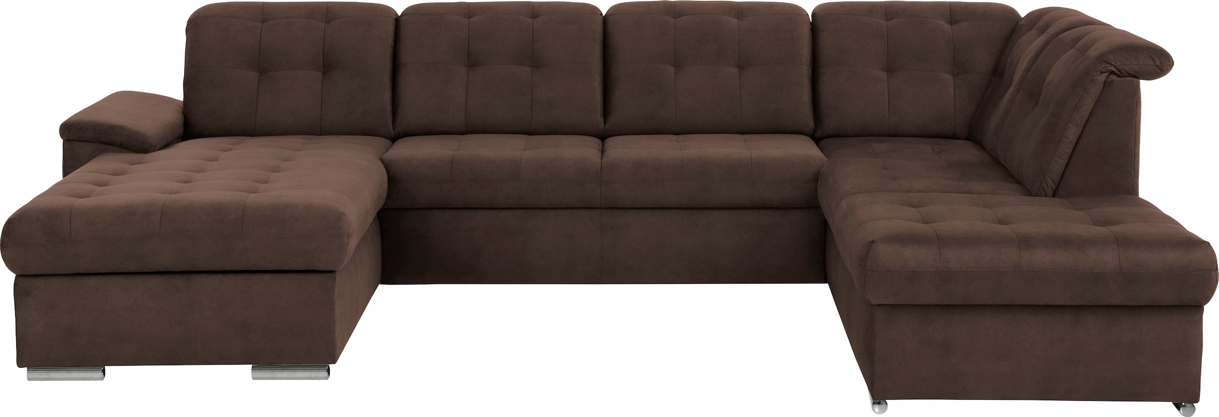 exxpo - sofa fashion Wohnlandschaft »Durango, aufwendige Sitz- und Rückenverarbeitung, bequem, U-Form«, inkl. Kopfteilverstellung, wahlweise mit Bettfunktion und Bettkasten