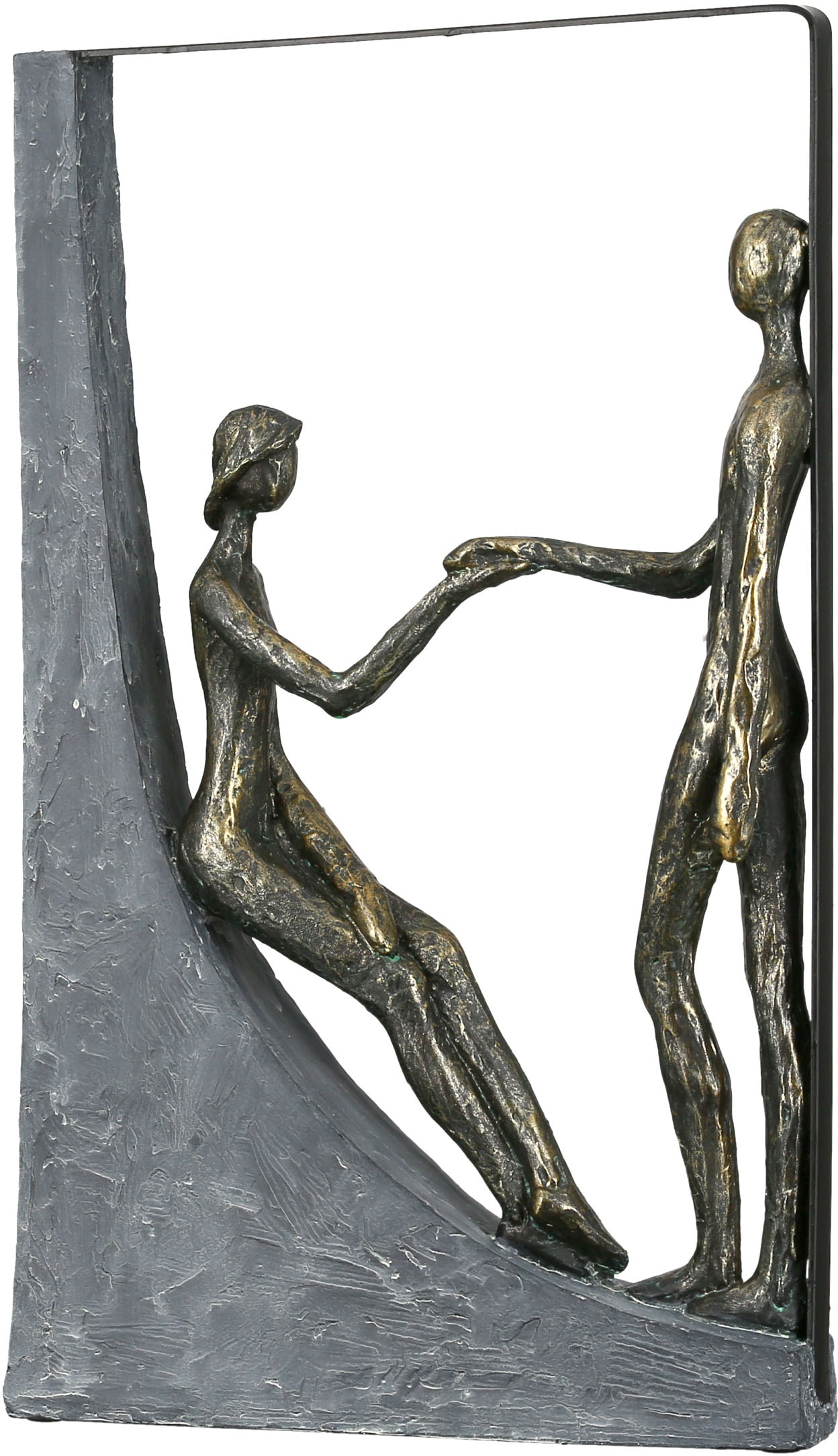 Dekofigur »Skulptur Holding Hands, bronzefarben/grau«, Dekoobjekt, Höhe 37 cm,...