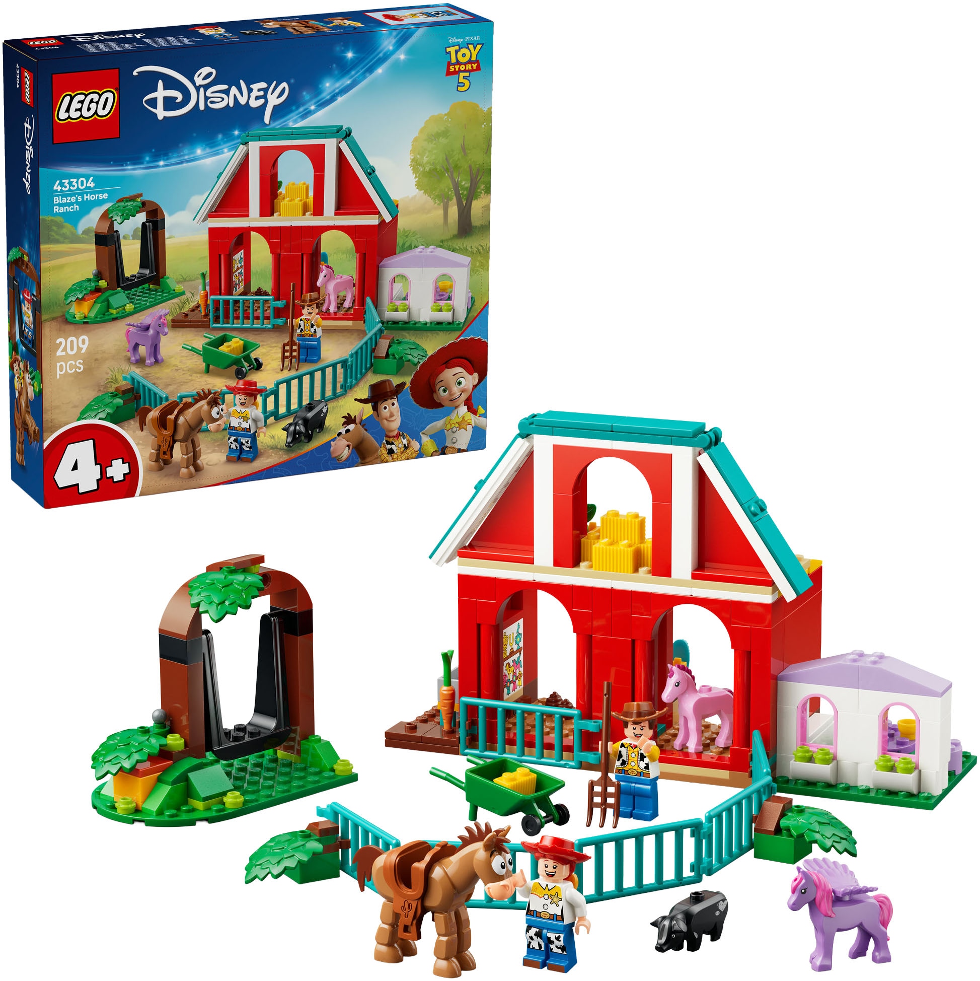 LEGO® Konstruktionsspielsteine »Blazes Pferderanch (43304), LEGO Disney Pixar«