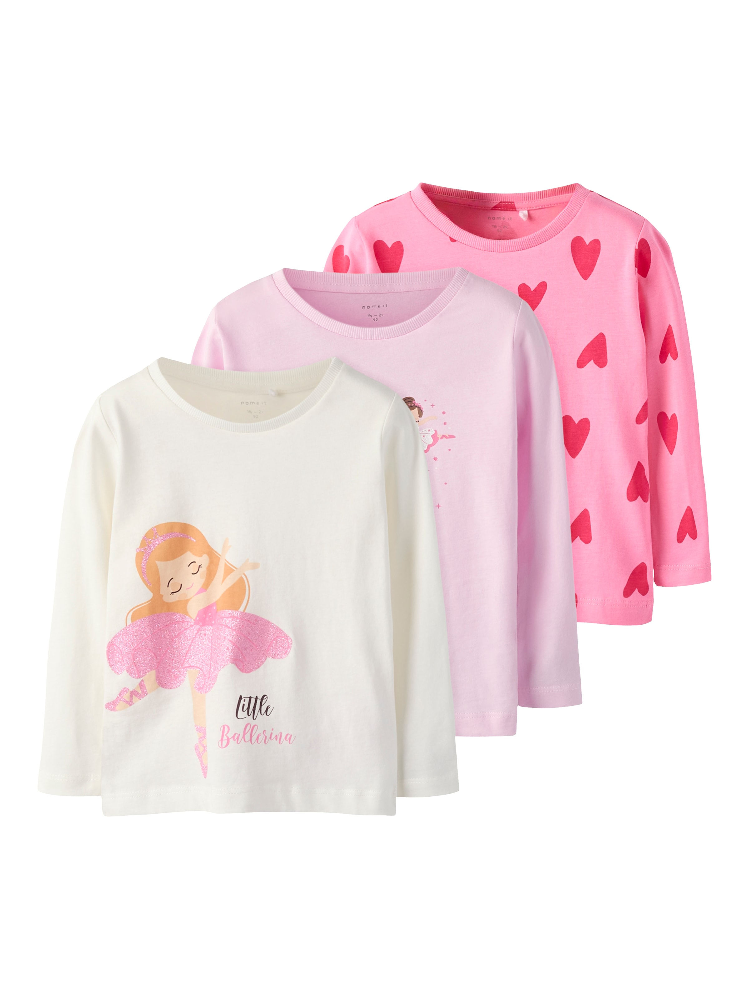 Name It Langarmshirt »NMFNIA 3P LS TOP«, (Packung, 3 tlg.)