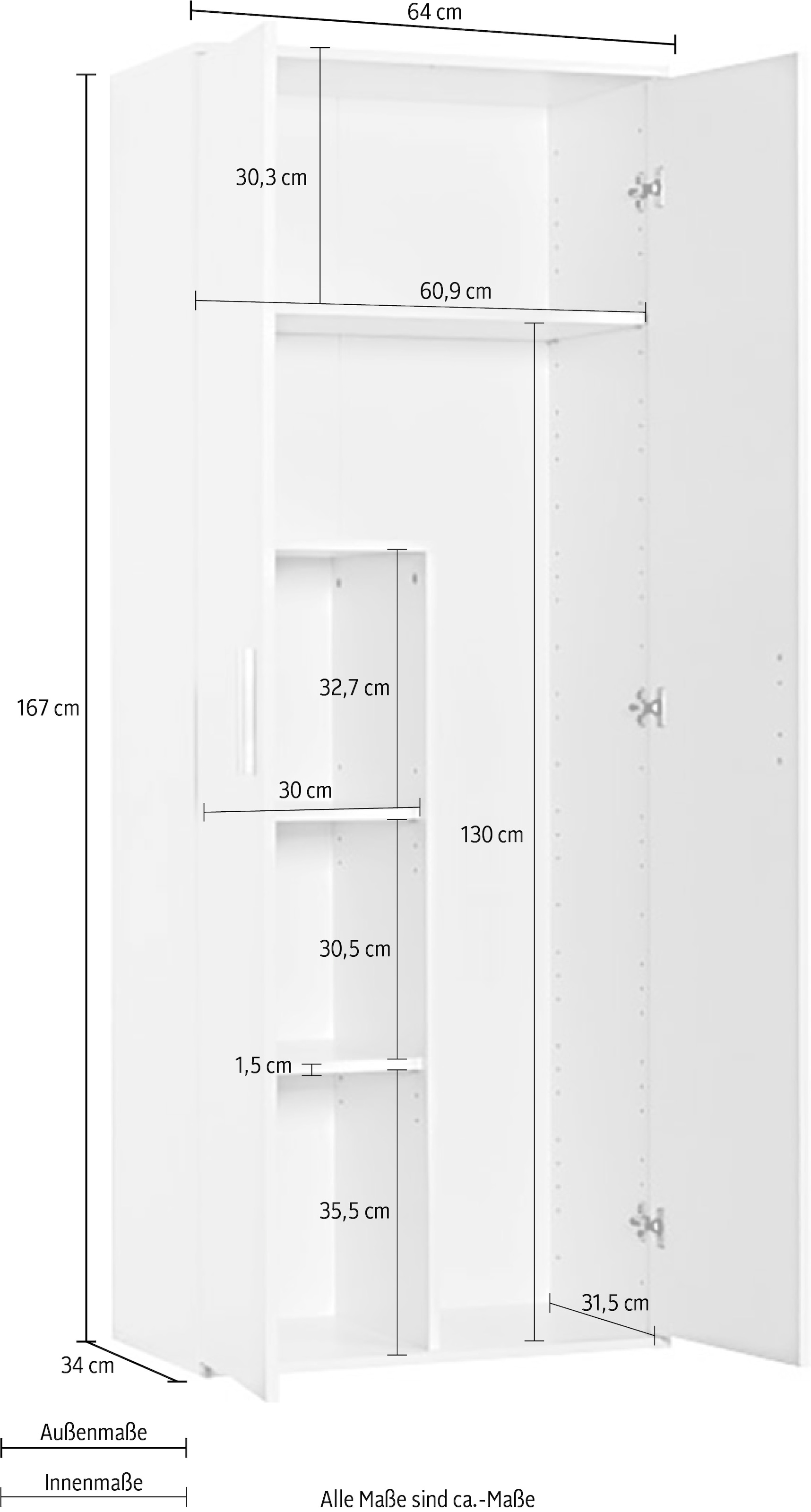 Procontour Mehrzweckschrank »Clara«, Breite 64cm, mit Einlegeböden