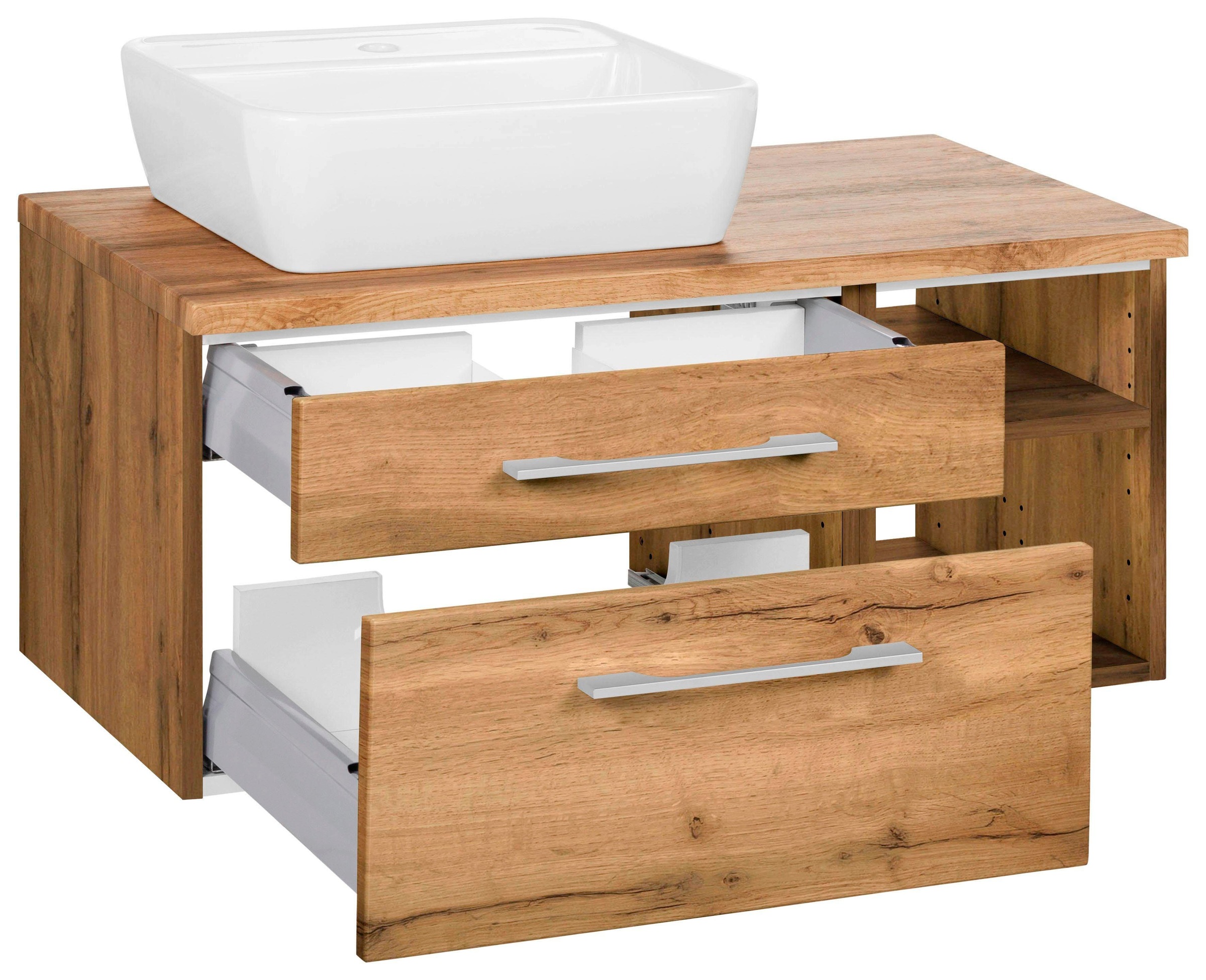 welltime Waschbeckenunterschrank »Davos«, Badmöbel, Waschtisch inkl. Waschbecken, Breite 90 cm