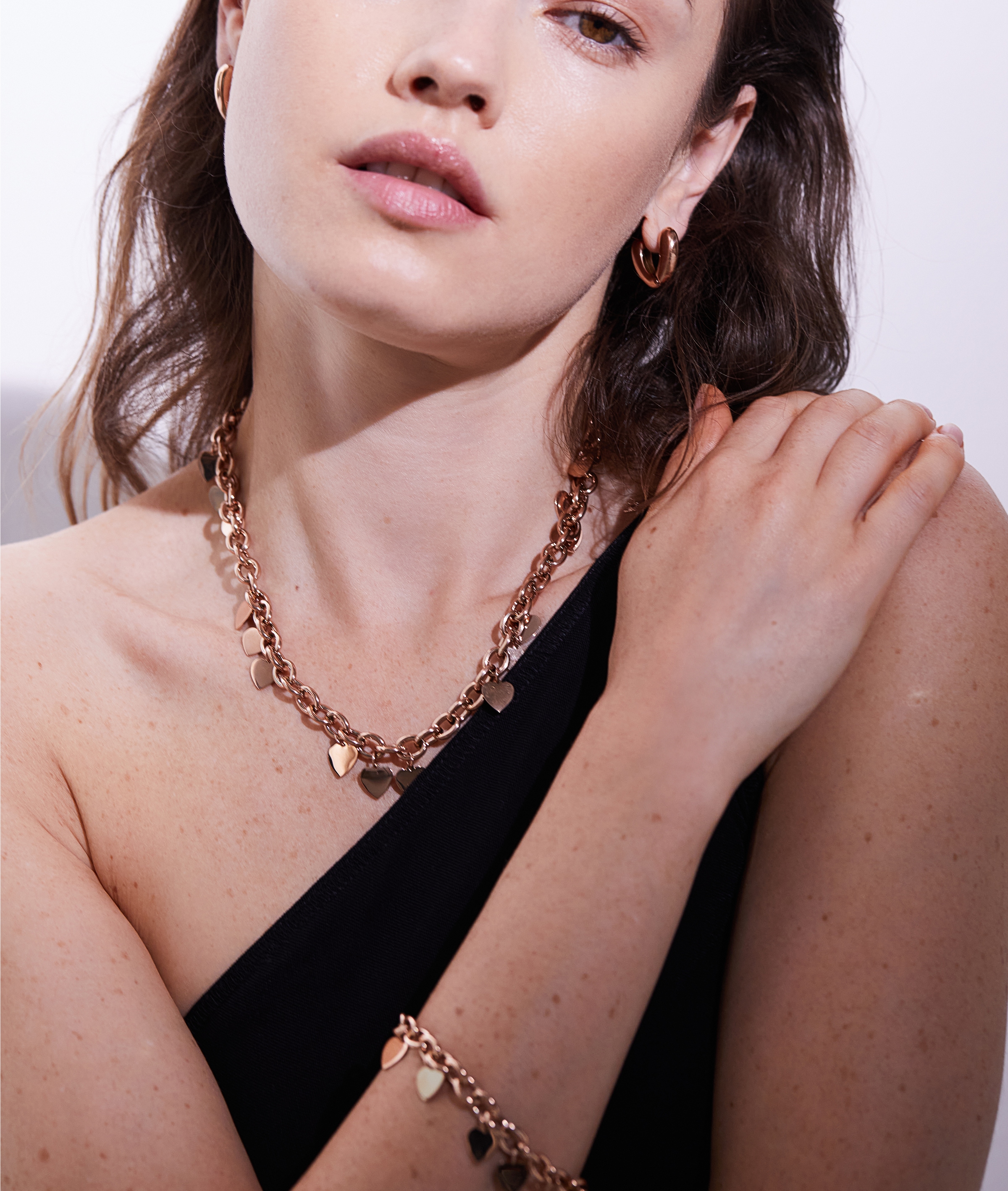 Echtzeit Kette mit Anhänger »Schmuck Geschenk Edelstahl Halskette Endless Love Herzen«