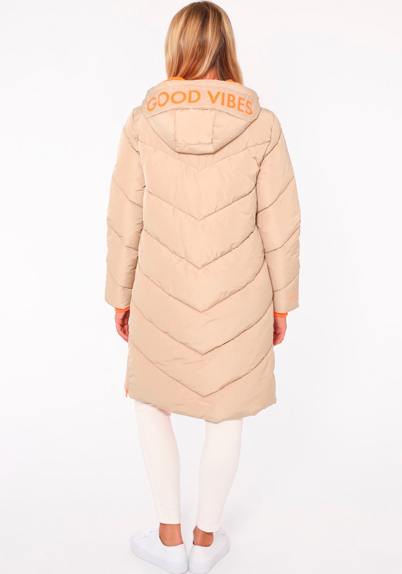 Zwillingsherz Steppjacke »"Positive Mind"«, mit Kapuze, mit seitlichen Reißverschlüssen
