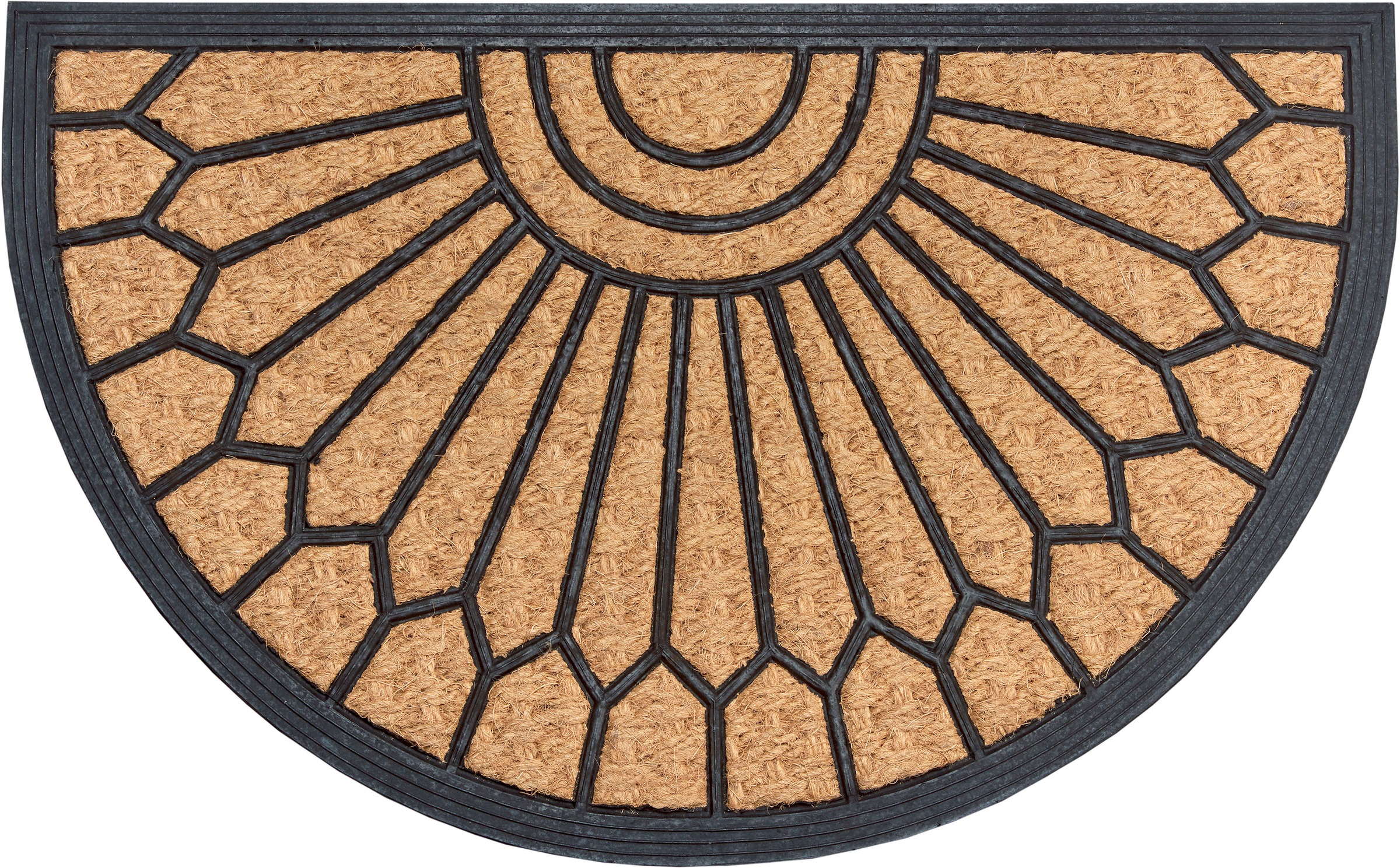 HANSE Home Fußmatte »Mix Mats OTTO Geometric halbrund, Outdoor, bei Gummi-Kokos Ornament«, Halbrund Innen, Kokosmatte online Kokos, Rutschfest, Schmutzfangmatte, Gummi