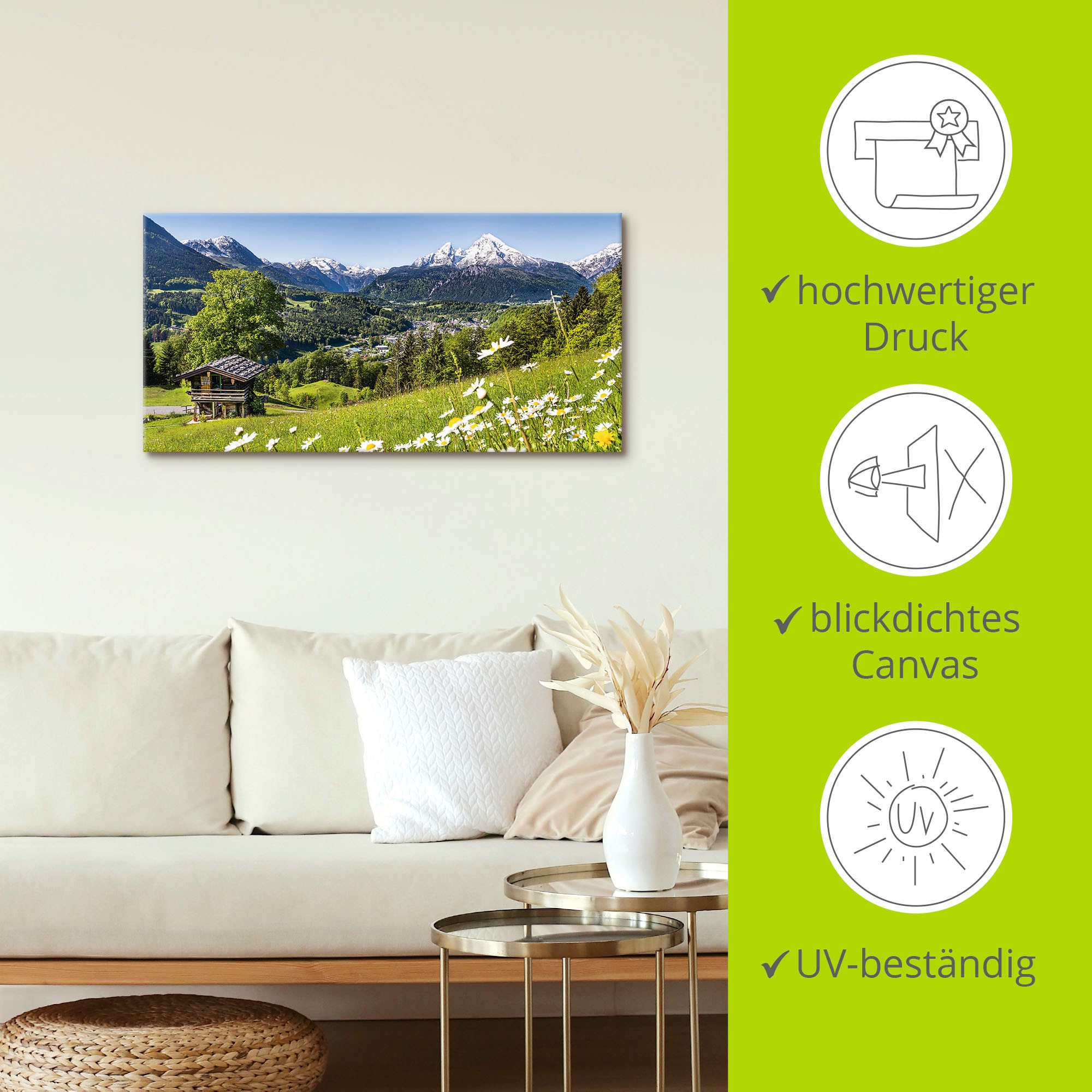 Artland Wandbild »Landschaft in den Bayerischen Alpen« Berge 1 Stk. tlg. als Leinwandbild, Poster in verschied. Größen
