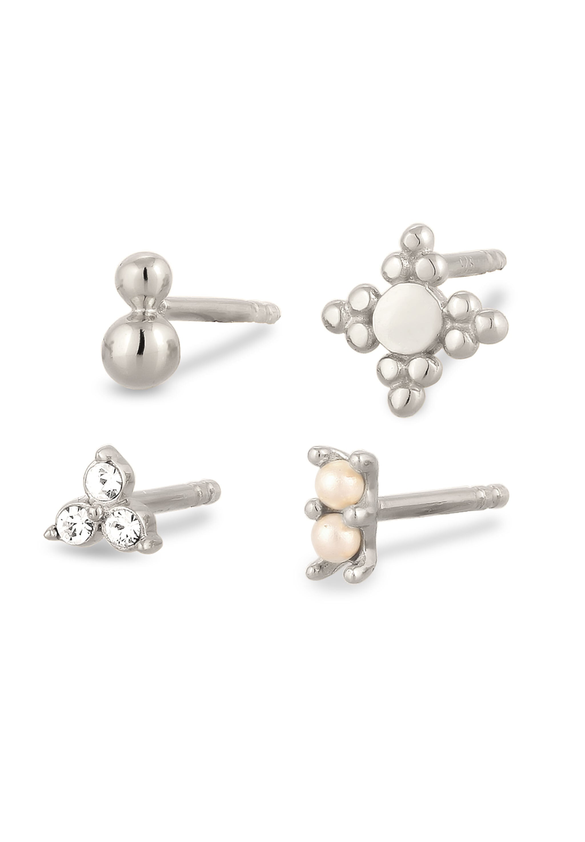 Elli Ohrstecker-Set »Ohrringe Ohrstecker Set mit Perlen Kristalle von Swarovski® 925 Sterling Silber (4 tlg.)«