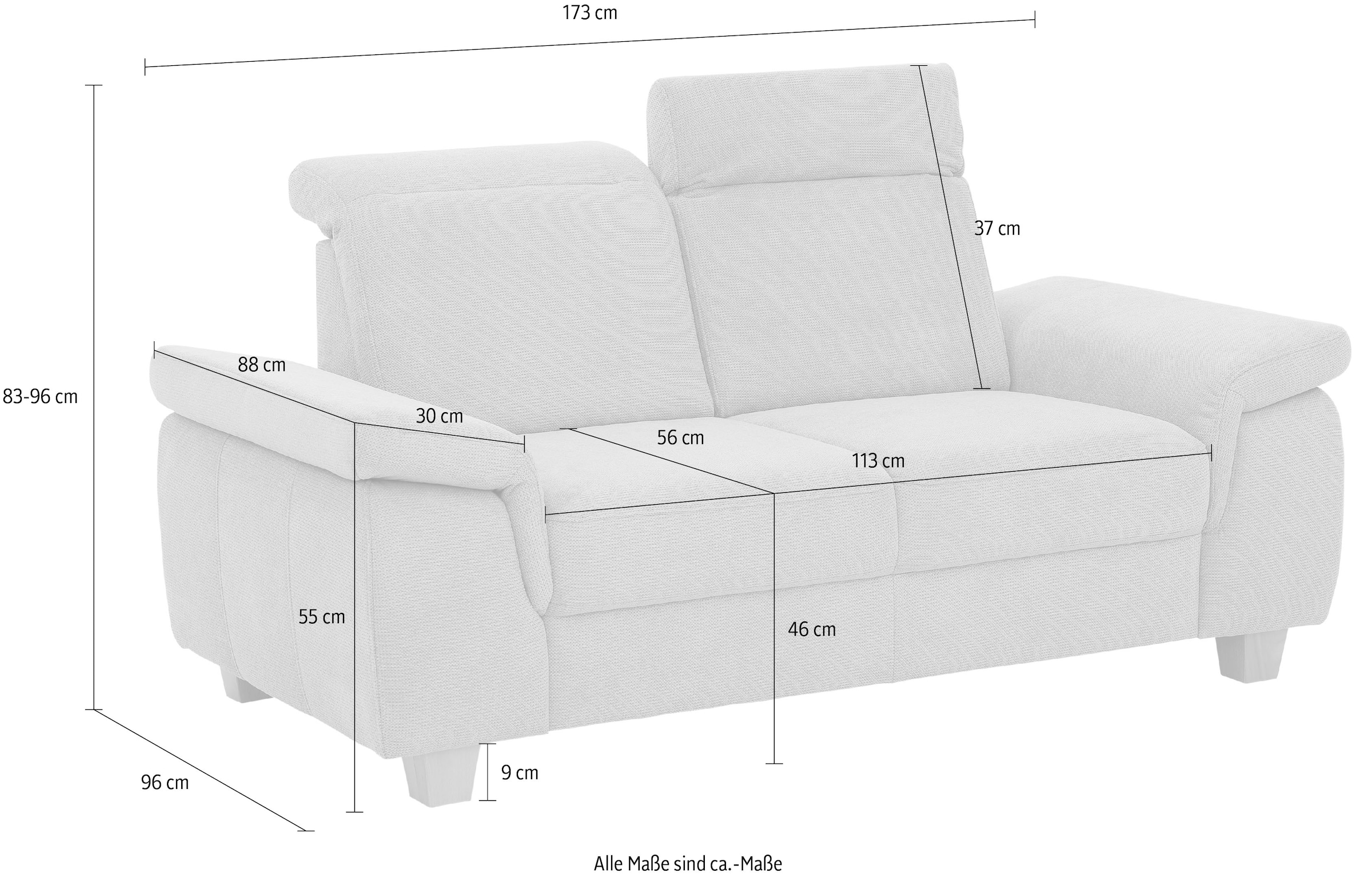 Home affaire 2-Sitzer »Dalia« mit Federkernpolsterung, wahlweise auch mit Kopftteilverstellung