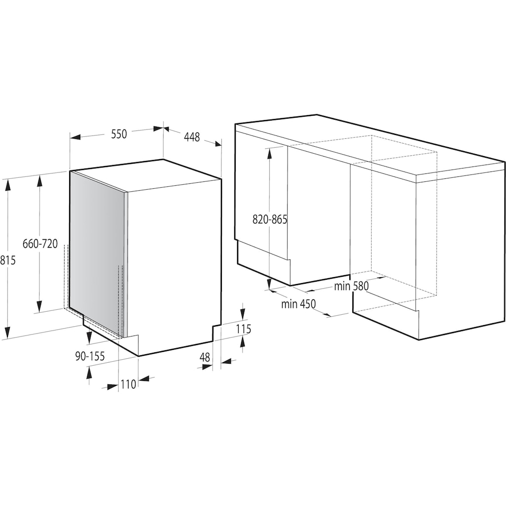 GORENJE vollintegrierbarer Geschirrspüler »GV520E10«, GV520E10, 11 Maßgedecke