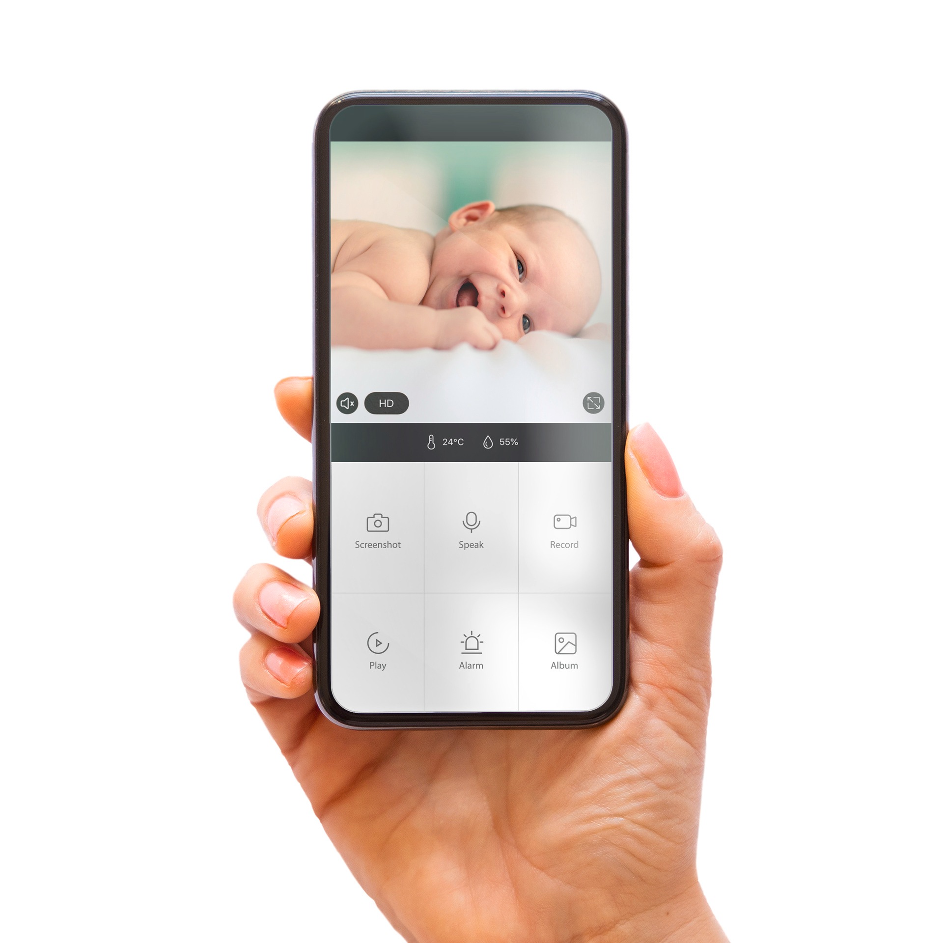 Alecto Video-Babyphone »SMARTBABY5 - WLAN-Babyphone mit Kamera«, mit Rückmeldefunktion, Smart Life App für iOS und Android