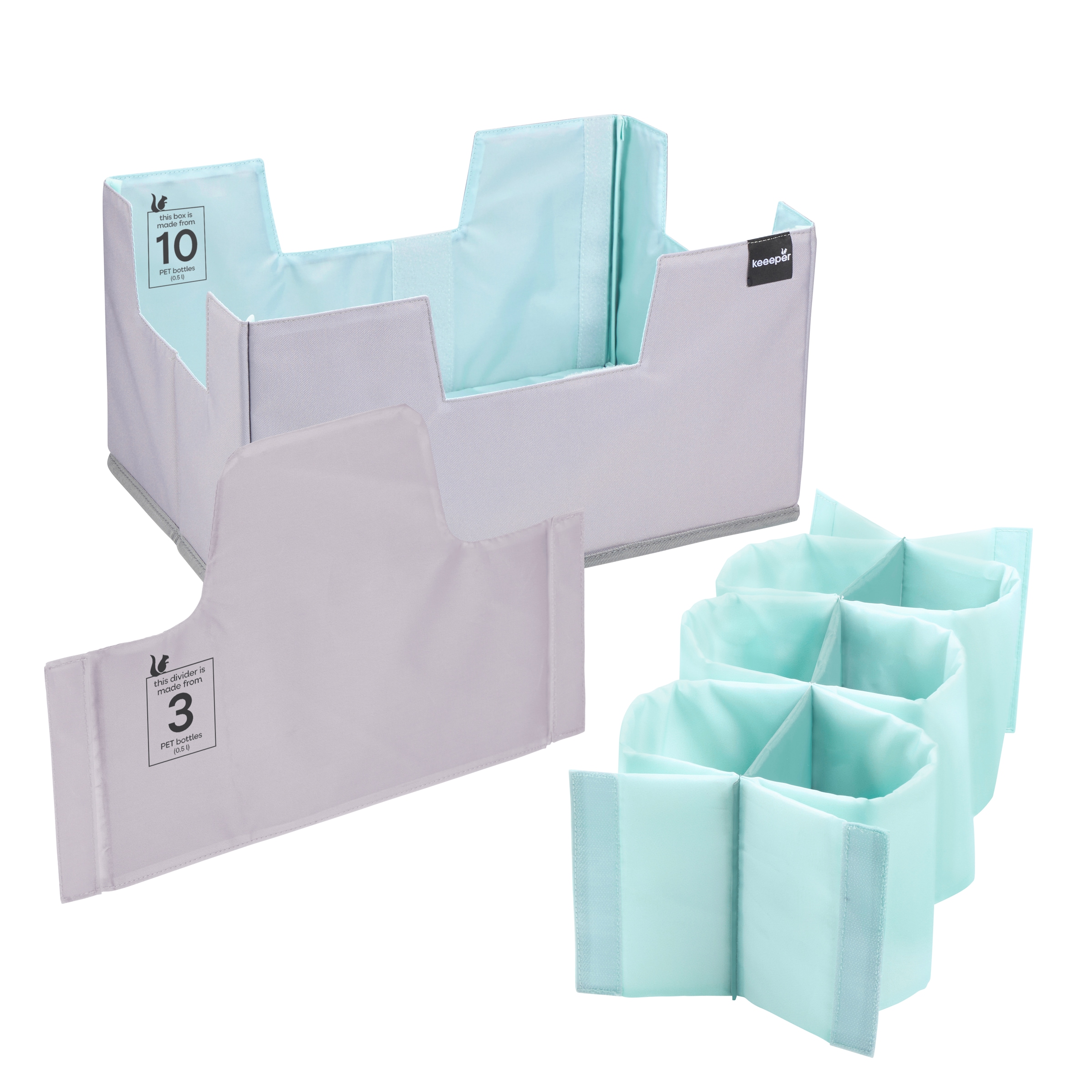 keeeper Faltbox »nea, faltbarer Einkaufsorganizer für Klappboxen« aus recycelten PET-Flaschen