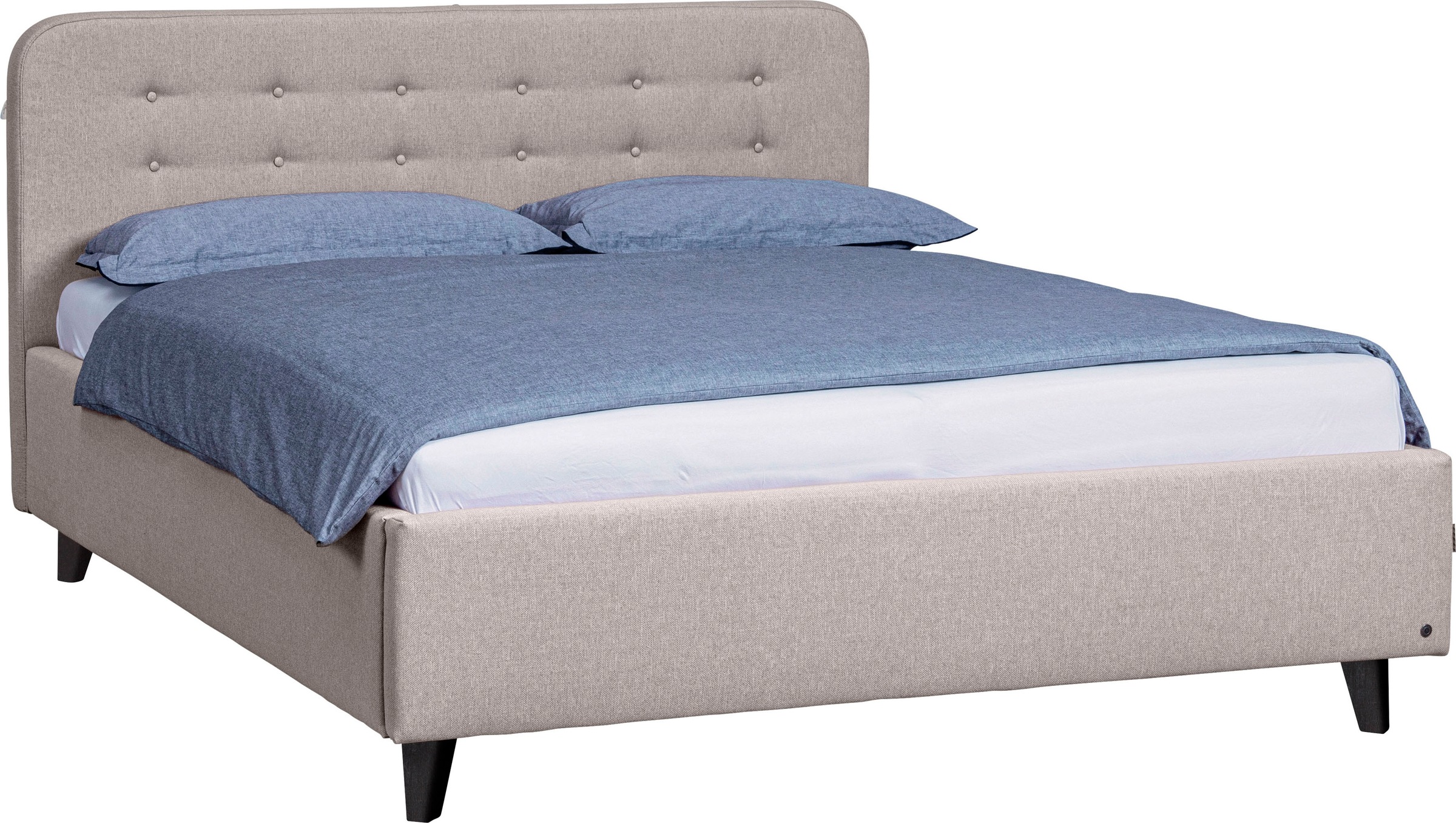 TOM TAILOR Polsterbett »NORDIC BED«, mit Knopfheftung im Kopfteil, Füße schwarz