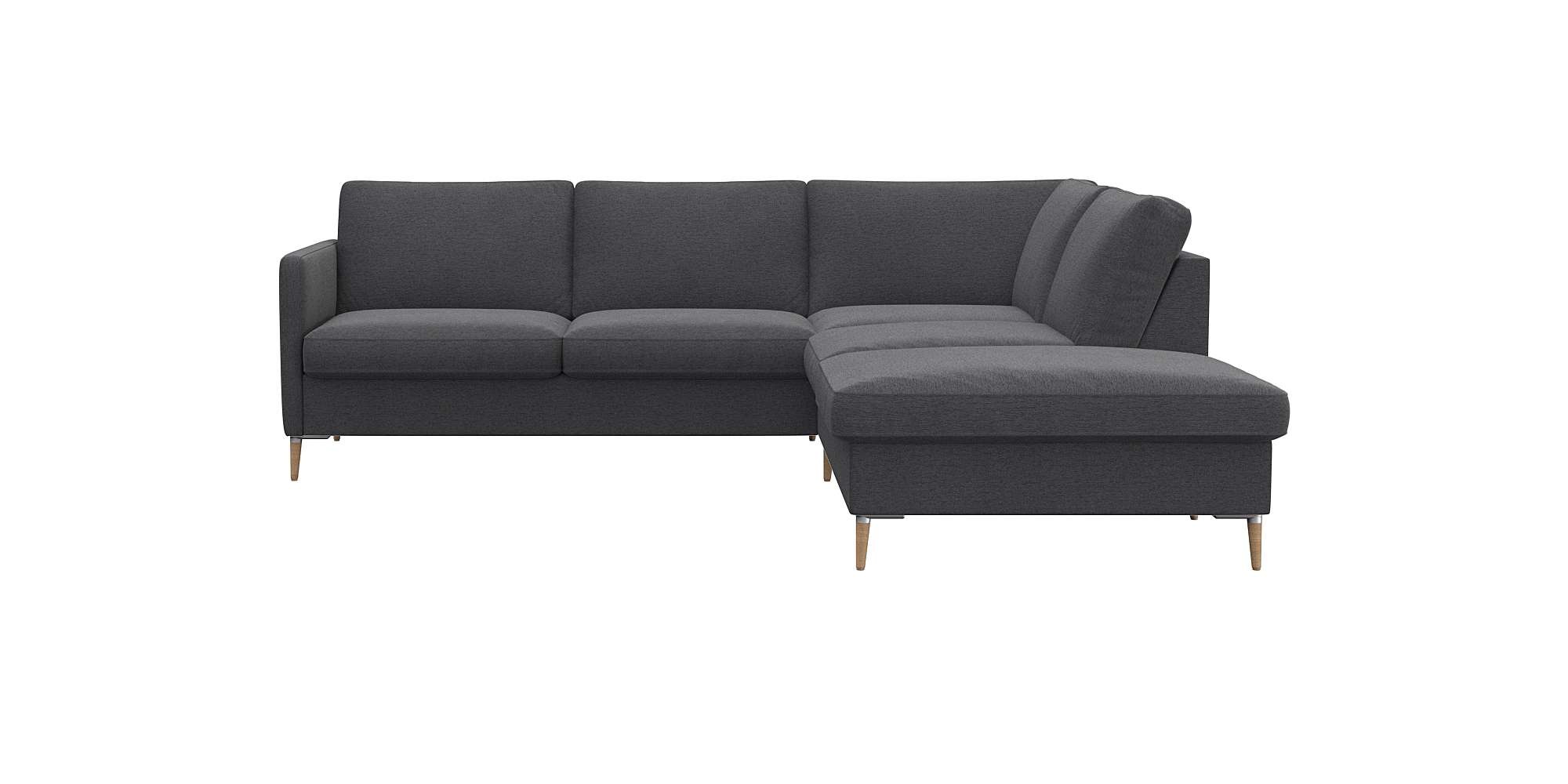 FLEXLUX Ecksofa »Fiore, L-Form, super bequem durch Kaltschaum im Sitz« schmale Armlehnen, Füße Alu/Eiche, B/T 234/225 cm