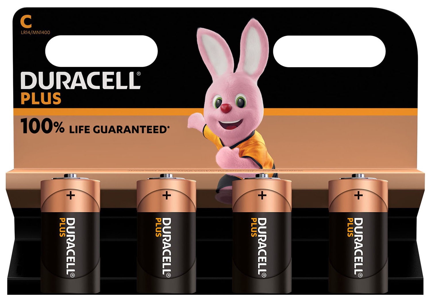 Duracell Batterie »NEU Plus C Baby Alkaline-Batterien, 1.5V LR14 MN1400, 4er-Pack«, LR14, (Packung, 4 St.)