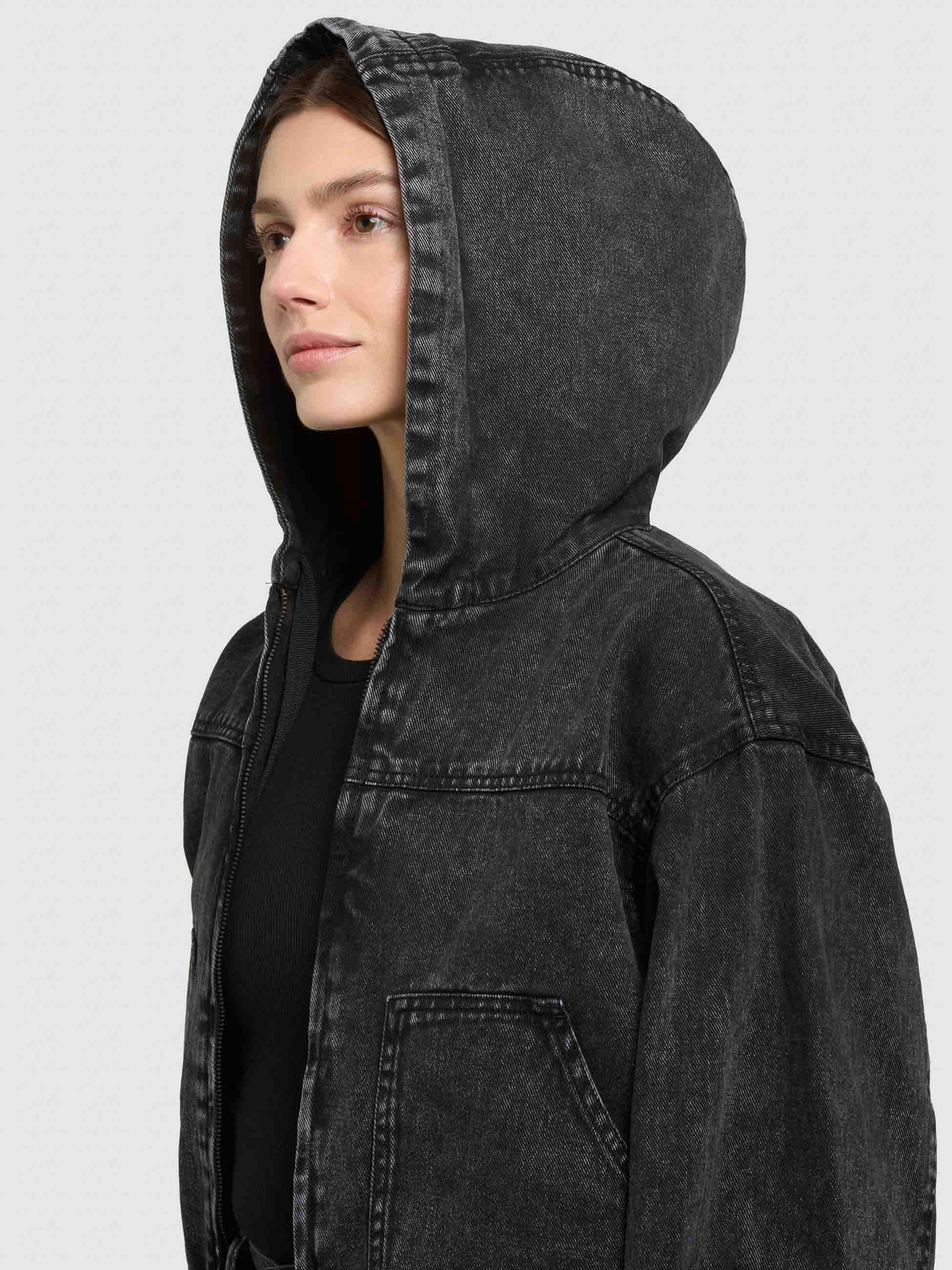 khujo Jeansjacke »Jeansjacke Gretel« mit Kapuze Modische Jacke in Jeans-Optik