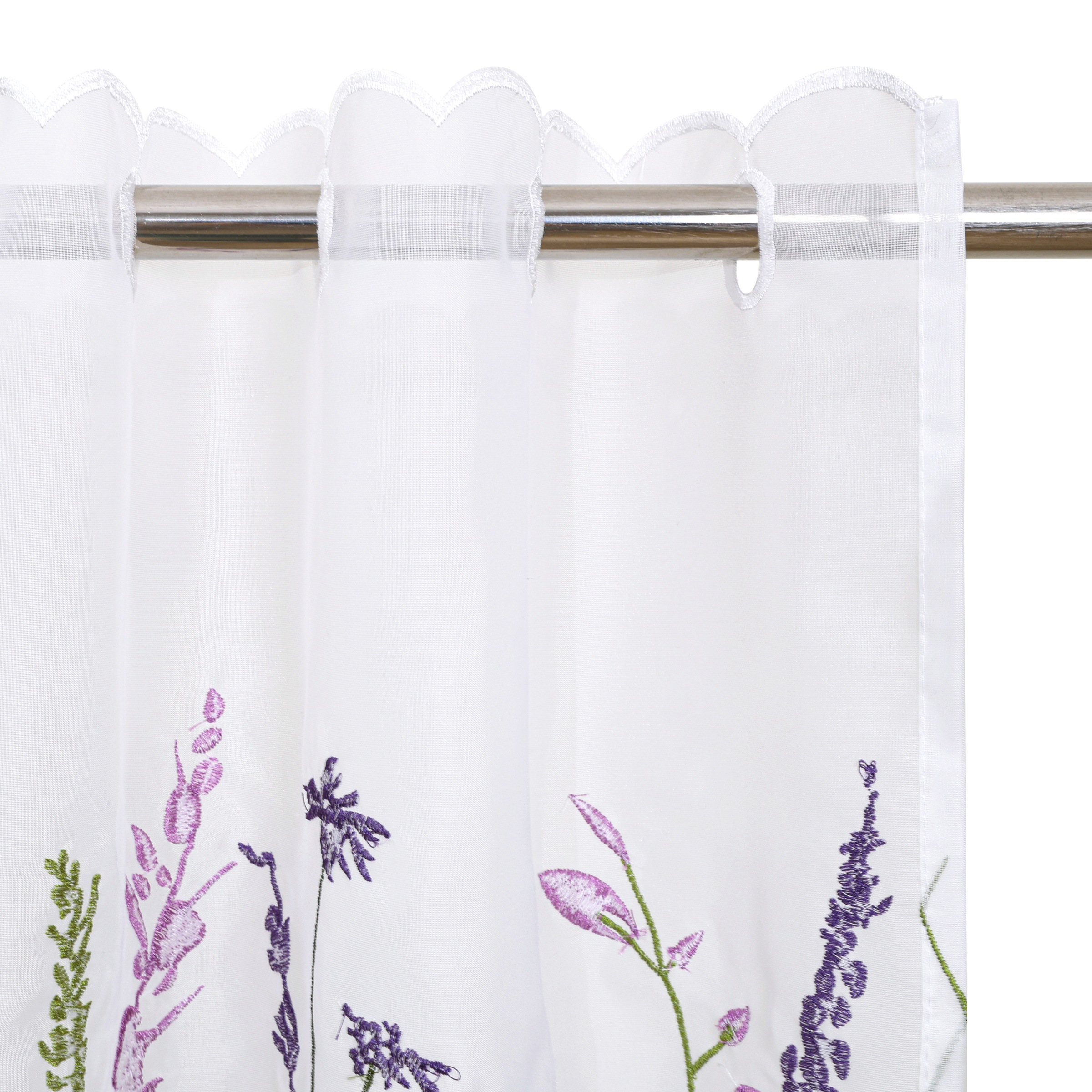 OTTO home Scheibengardine »Bille« Durchzuglöcher 1 Stk. tlg. transparent, mit einseitiger Stickerei, waschbar, Blumen