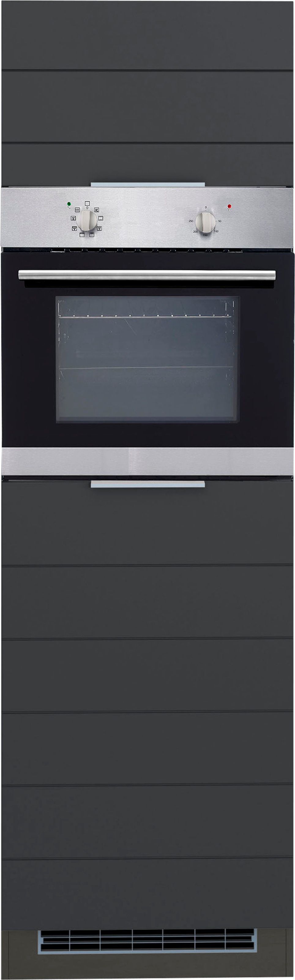 KOCHSTATION Backofen/Kühlumbauschrank »KS-Luhe« 60 cm breit, hochwertige MDF-Fronten mit waagerechter Lisene