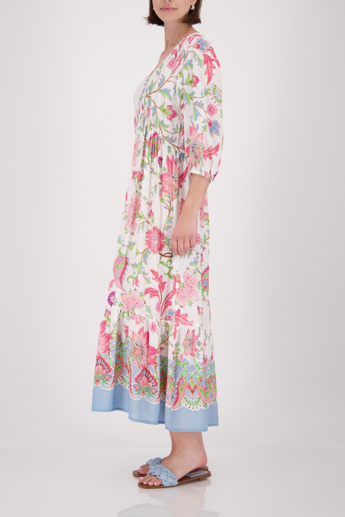 Monari Maxikleid »Kleid Blumendruck allover« Ohne Tasche Regular fit mit Blumenmuster
