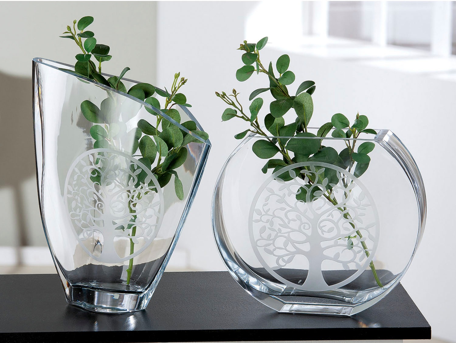 Casablanca by Gilde Tischvase »Lebensbaum«, (1 St.), Vase aus Glas