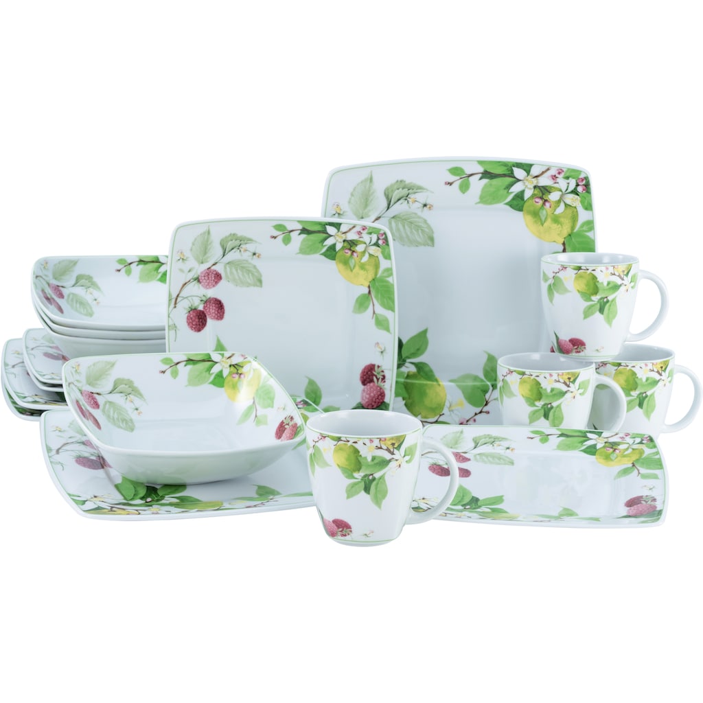 CreaTable Kombiservice »Geschirr-Set Victoria Royal Orchard«, (Set, 16 tlg., Kaffeeservice und Tafelservice im Set, für 4 Personen)