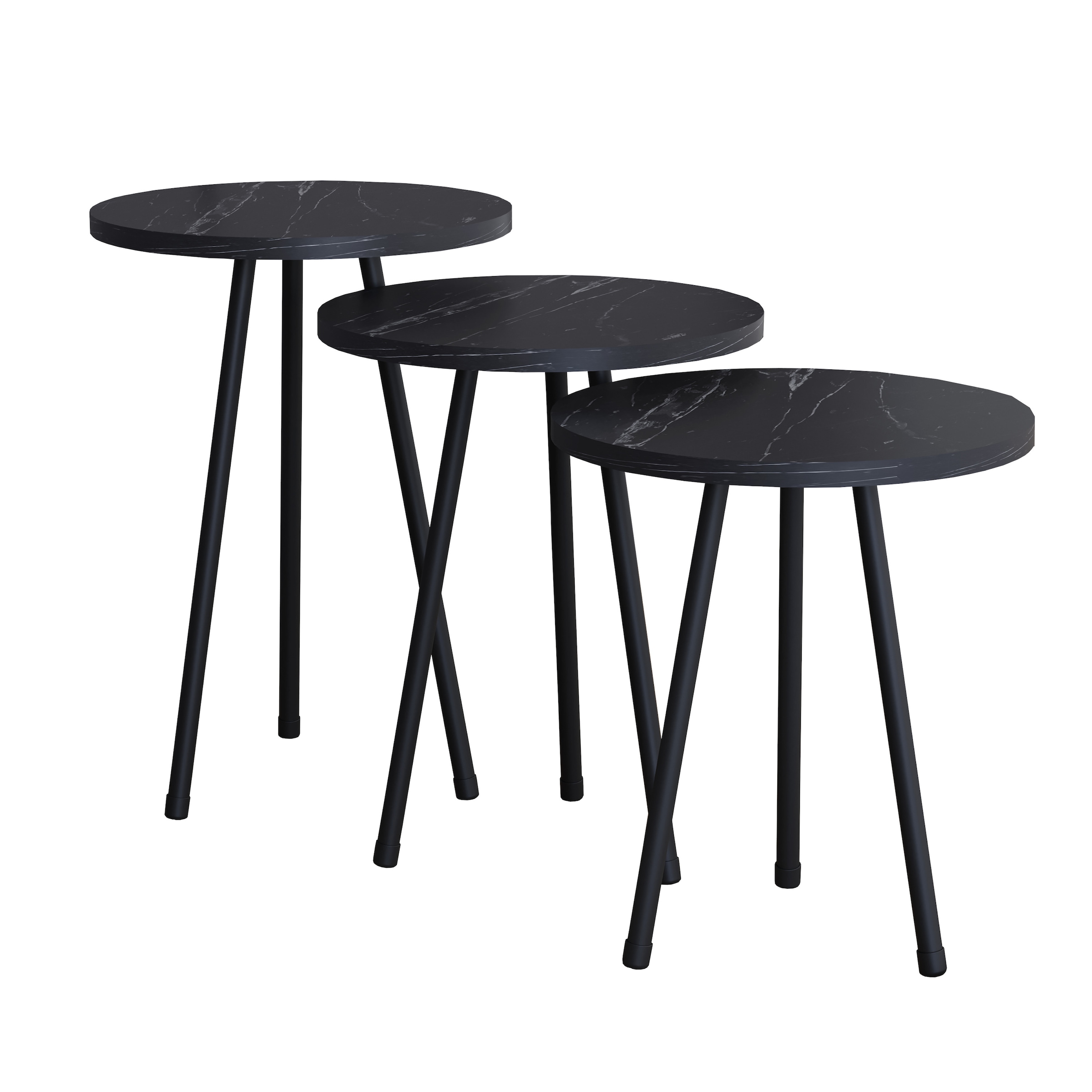 VCM Beistelltisch »3 tlg. Holz Beistelltisch Couchtisch Mamor Mirola«