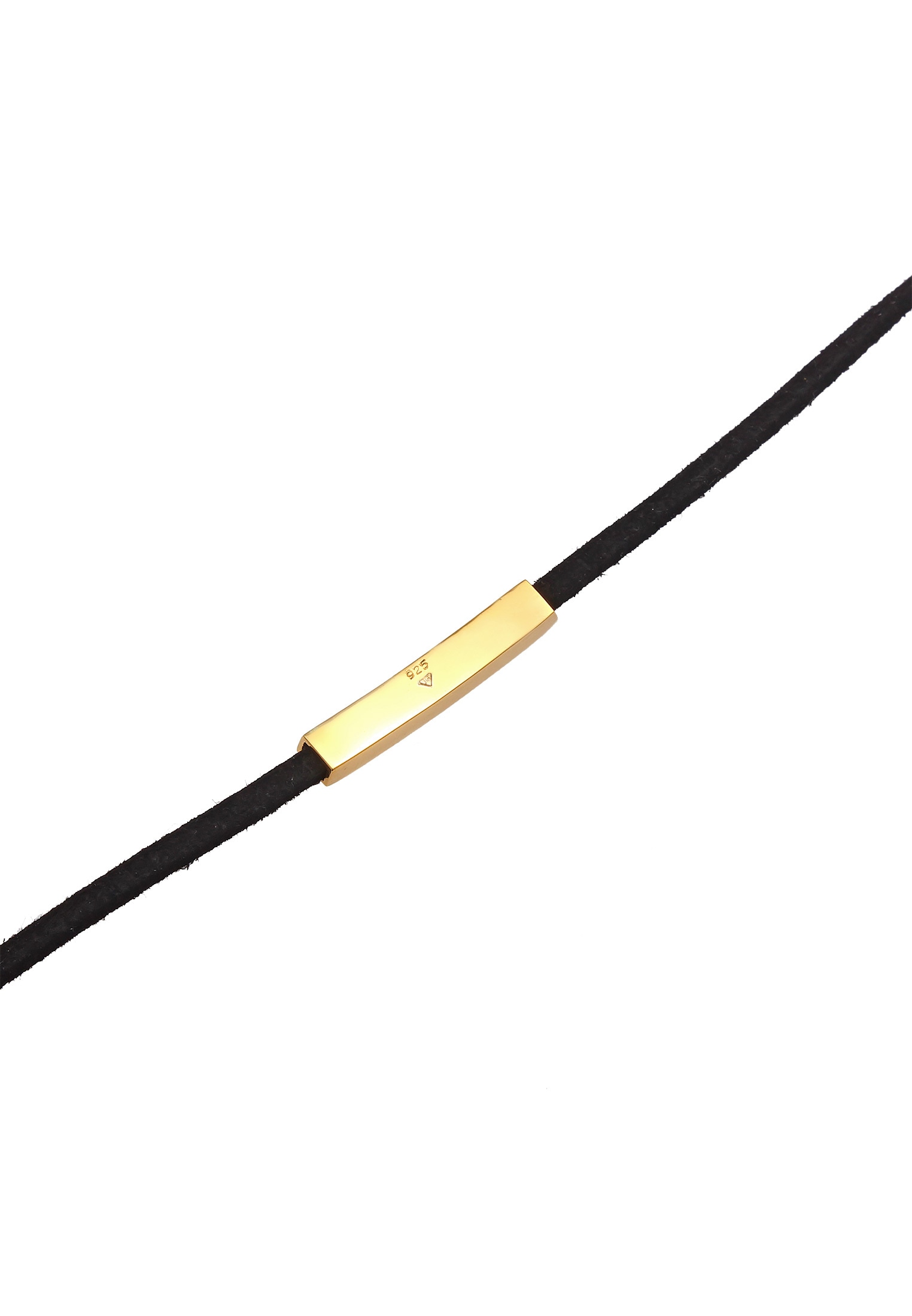 Elli Choker »Halskette Textil Choker Band Platte Schwarz 925 Silber«