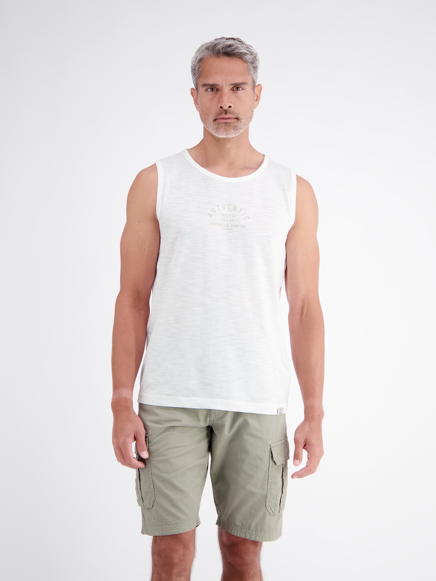 LERROS Muskelshirt »Luftiges Tanktop aus Baumwolle mit trendigem Slogan-Print«