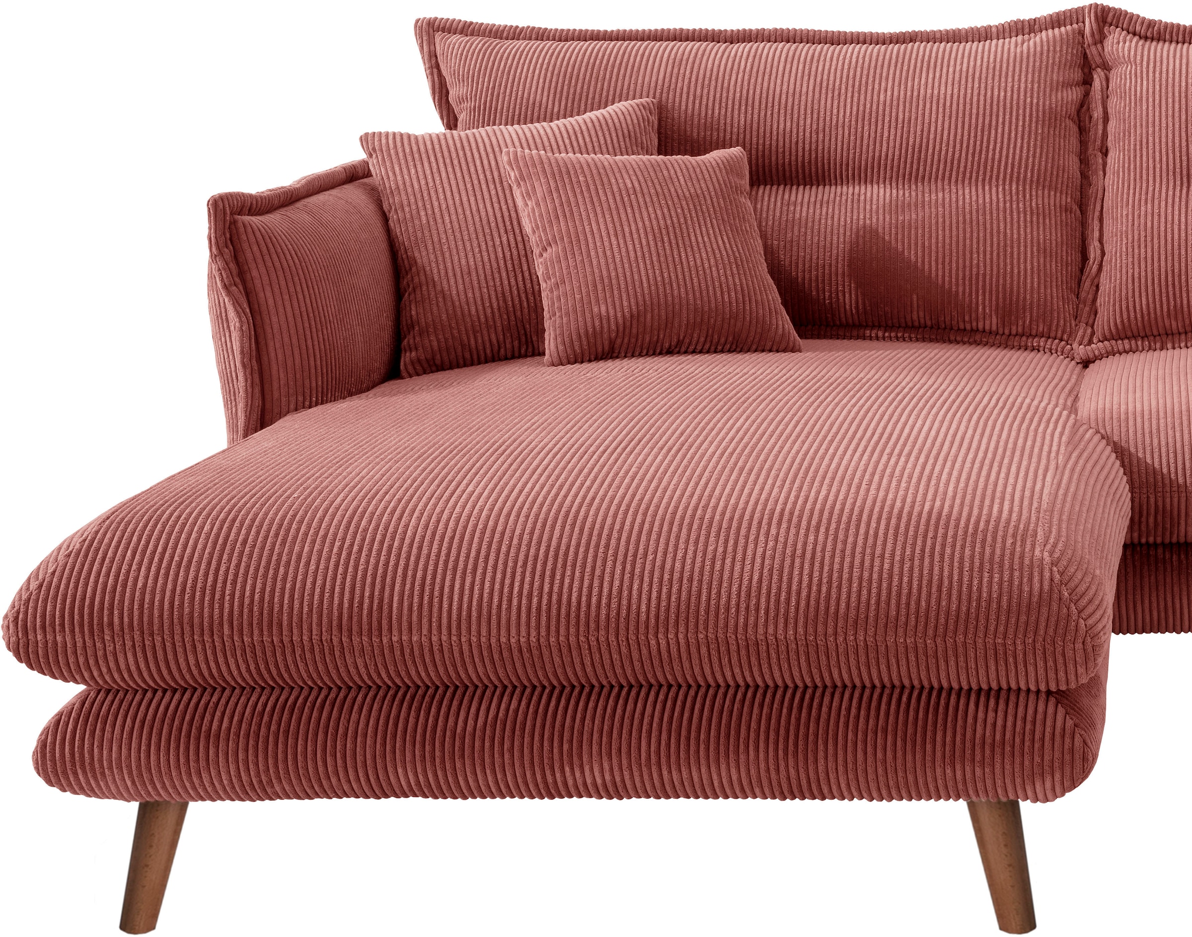 INOSIGN Ecksofa »Lazio modern und bequem, schmale Armlehnen, tolle Detailverarbeitung«, zwei verschiedene Fußfarben wählbar