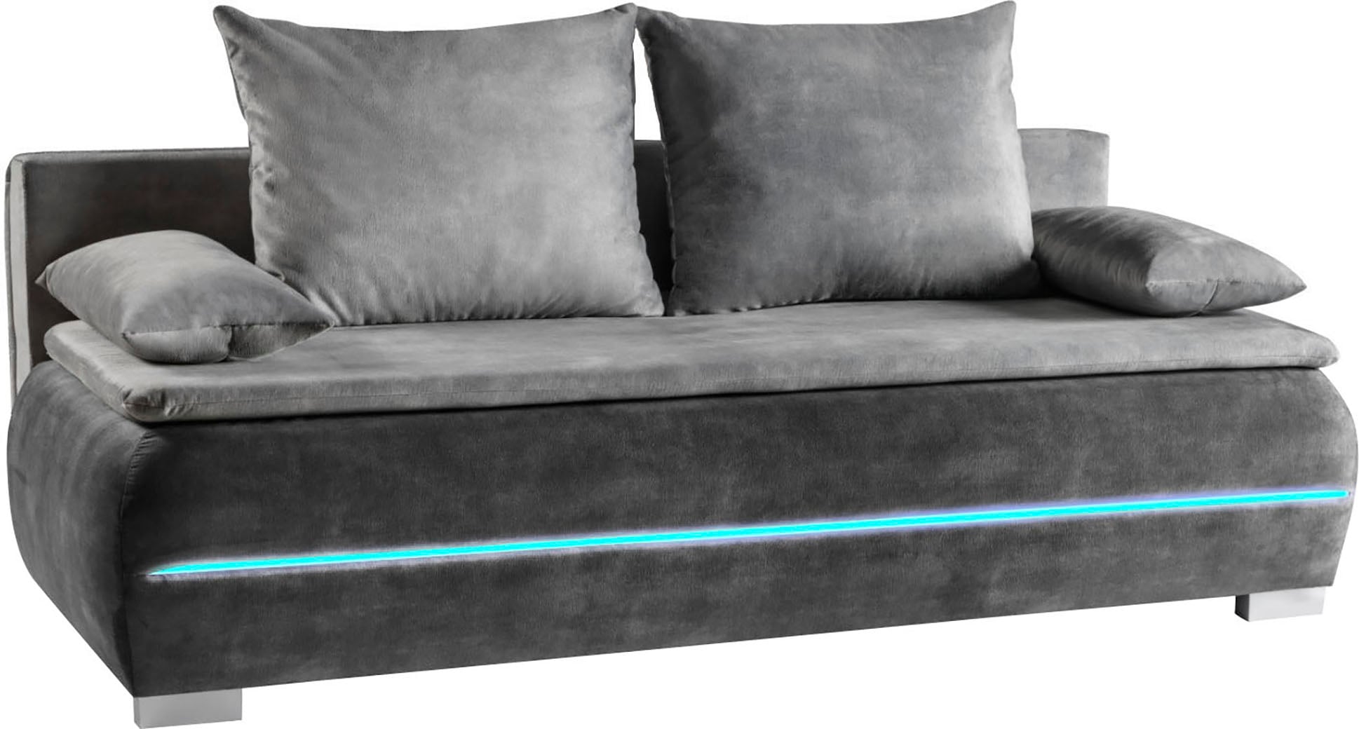 WERK2 Schlafsofa »Tekla LED«, 2-Sitzer Schlafcouch mit Bettkasten & stylischer RGB-LED-Beleuchtung
