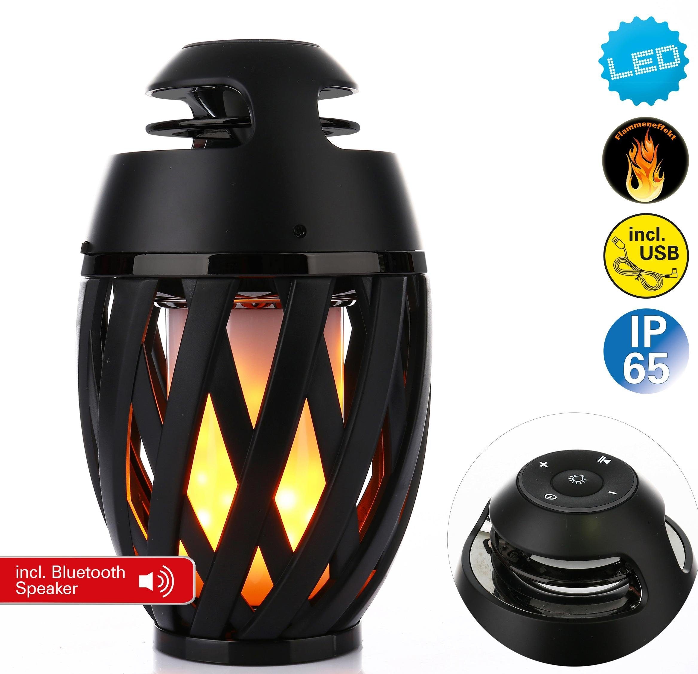 LED Tischleuchte »Muna«, 1 flammig-flammig, Bluetooth Speaker, Falmmeneffekt, ca. 5-6h...