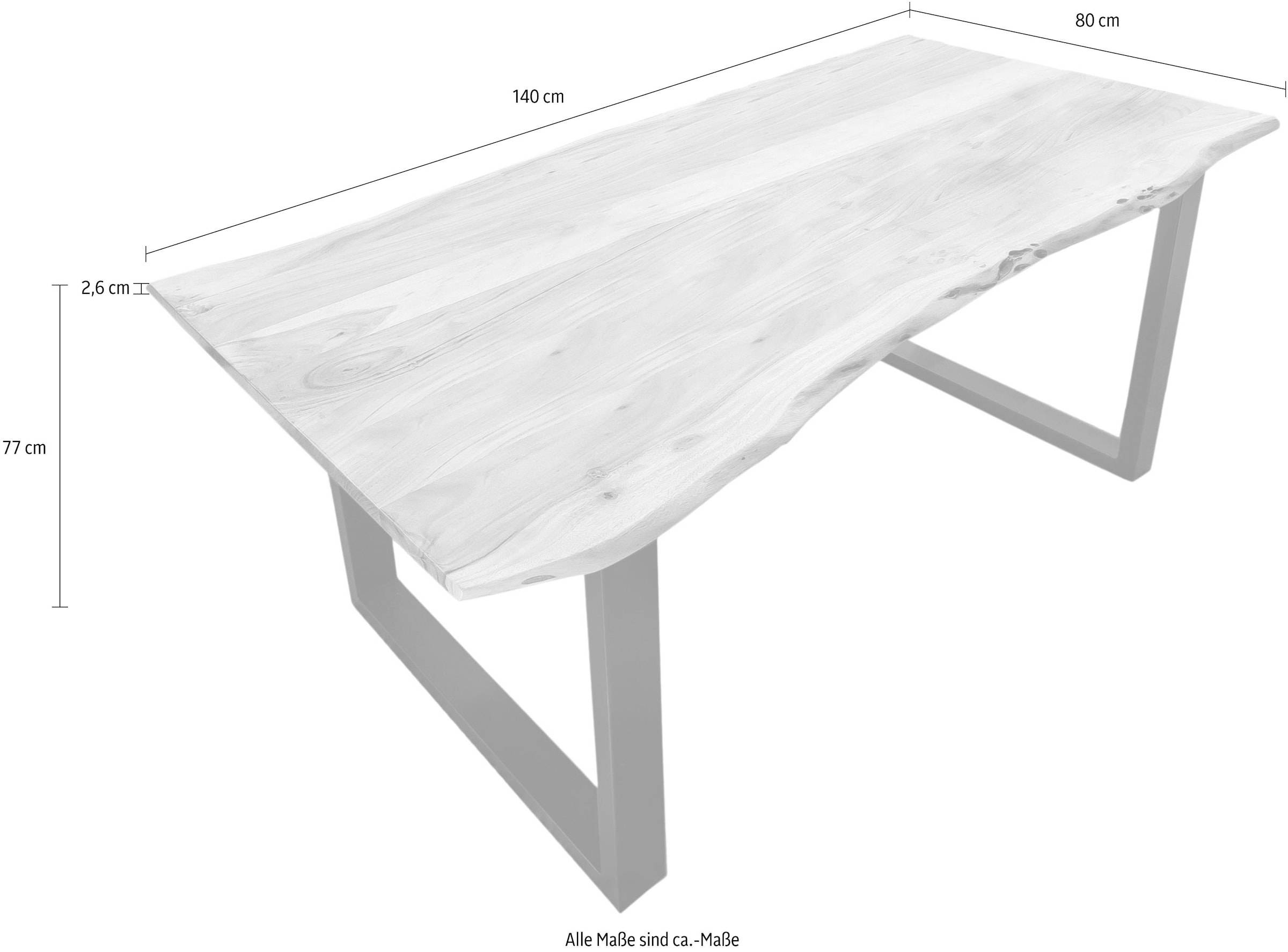 SIT Esstisch »Tops&Tables«, mit Tischplatte aus Akazie mit Baumkante wie gewachsen