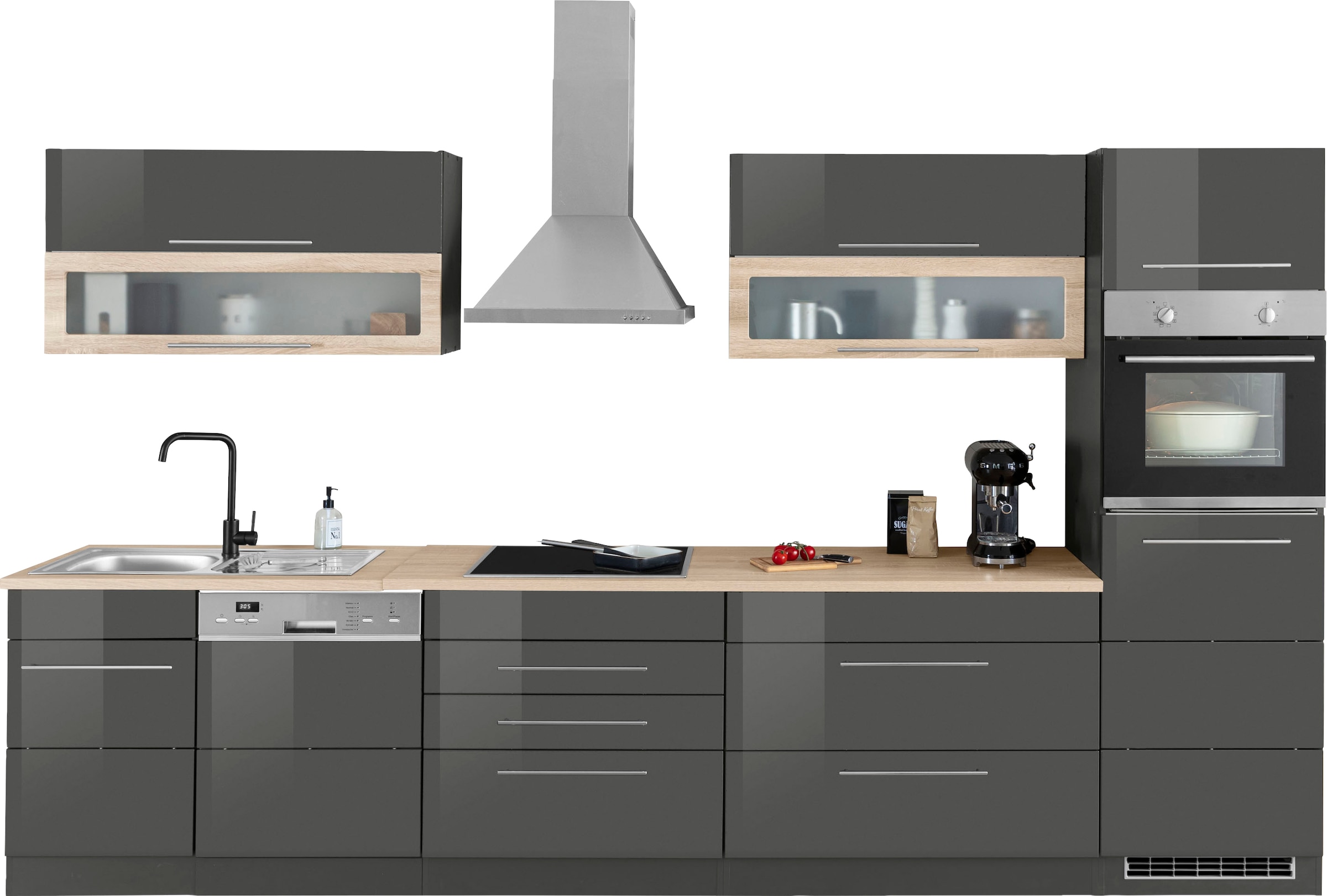 Küchenzeile »KS-Wien«, Breite 350 cm, wahlweise mit E-Geräten und Induktion