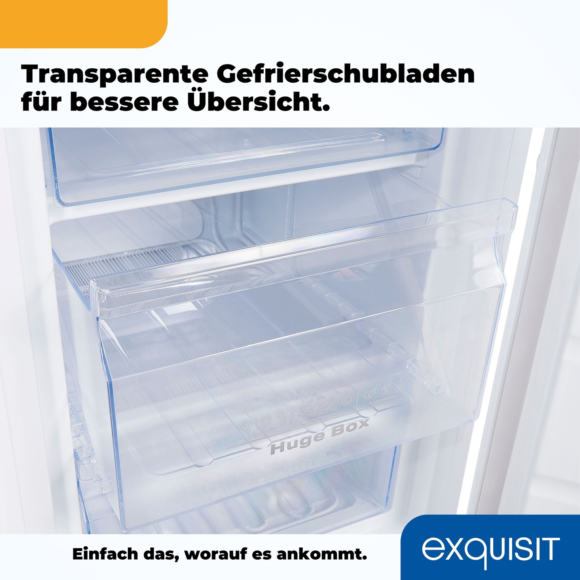 exquisit Gefrierschrank »GS81-H-010D weiss«, 85 cm hoch, 56 cm breit, 85 Liter Nutzinhalt, Flexibler Türanschlag, 4 Sterne Gefrieren