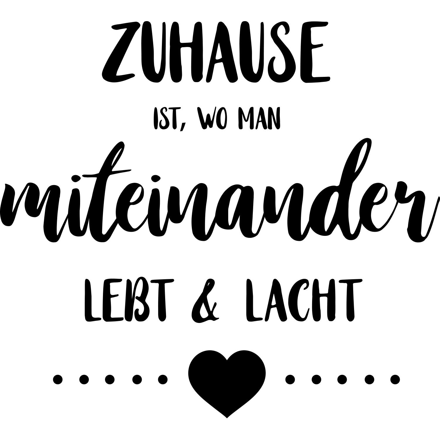 Wandtattoo »Zuhause ist, wo man miteinander lebt & lacht«, (1 St.), Wandaufkleber,...