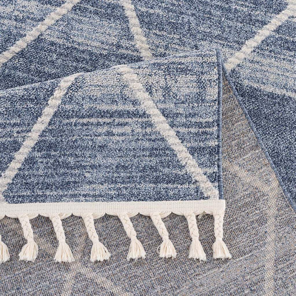 Carpet City Teppich »Art 2646« rechteckig 7 mm Höhe Läufer, Kurzflor, mit Kettfäden, Rauten-Optik, Fransen