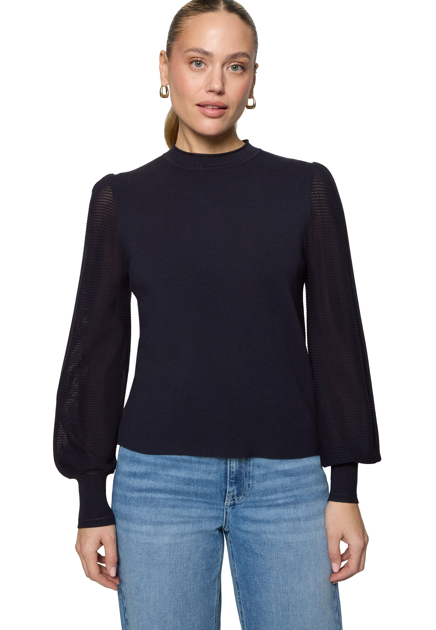 Zero Rundhalspullover »Pullover mit hohem Kragen«