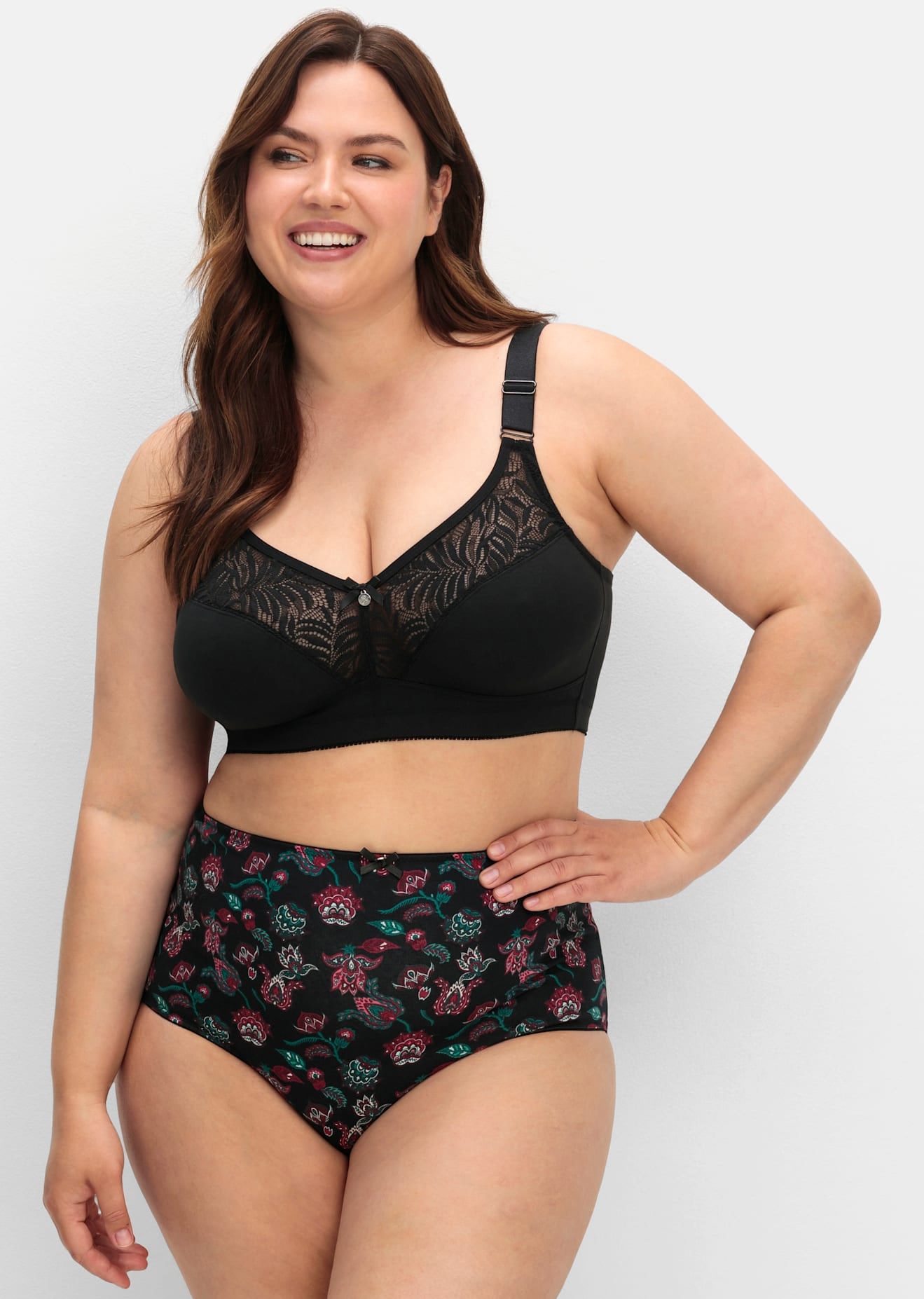 Sheego Damen Bügelloser BH Einzelpackung in schwarz, Größe Cup F