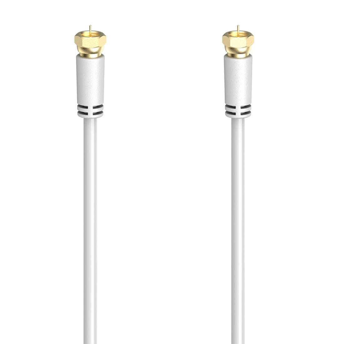 Hama SAT-Kabel »SAT-Anschlusskabel,F-Stecker -F-Stecker,1,5 - 5m vergoldet 100 dB,Weiß«, 150 cm