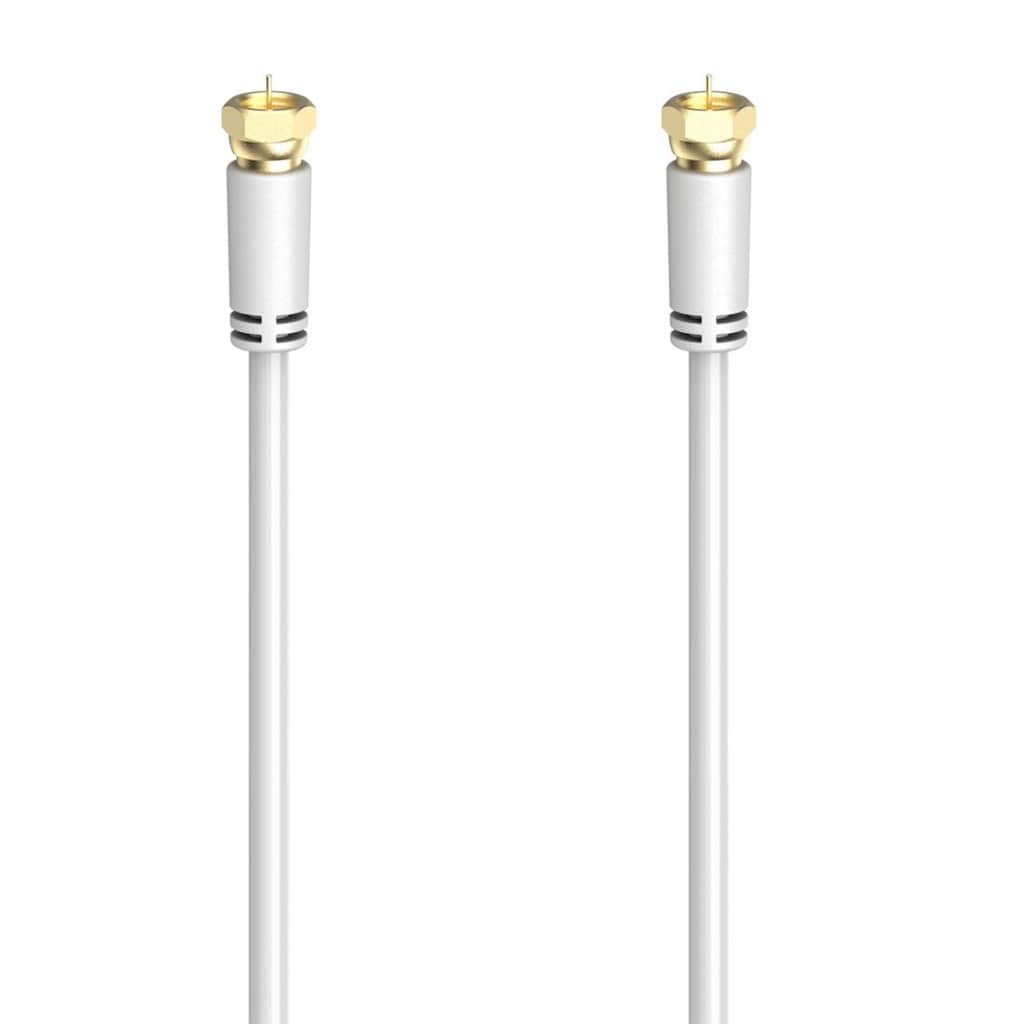 Hama SAT-Kabel »SAT-Anschlusskabel,F-Stecker -F-Stecker,1,5 - 5m vergoldet 100 dB,Weiß«, 150 cm